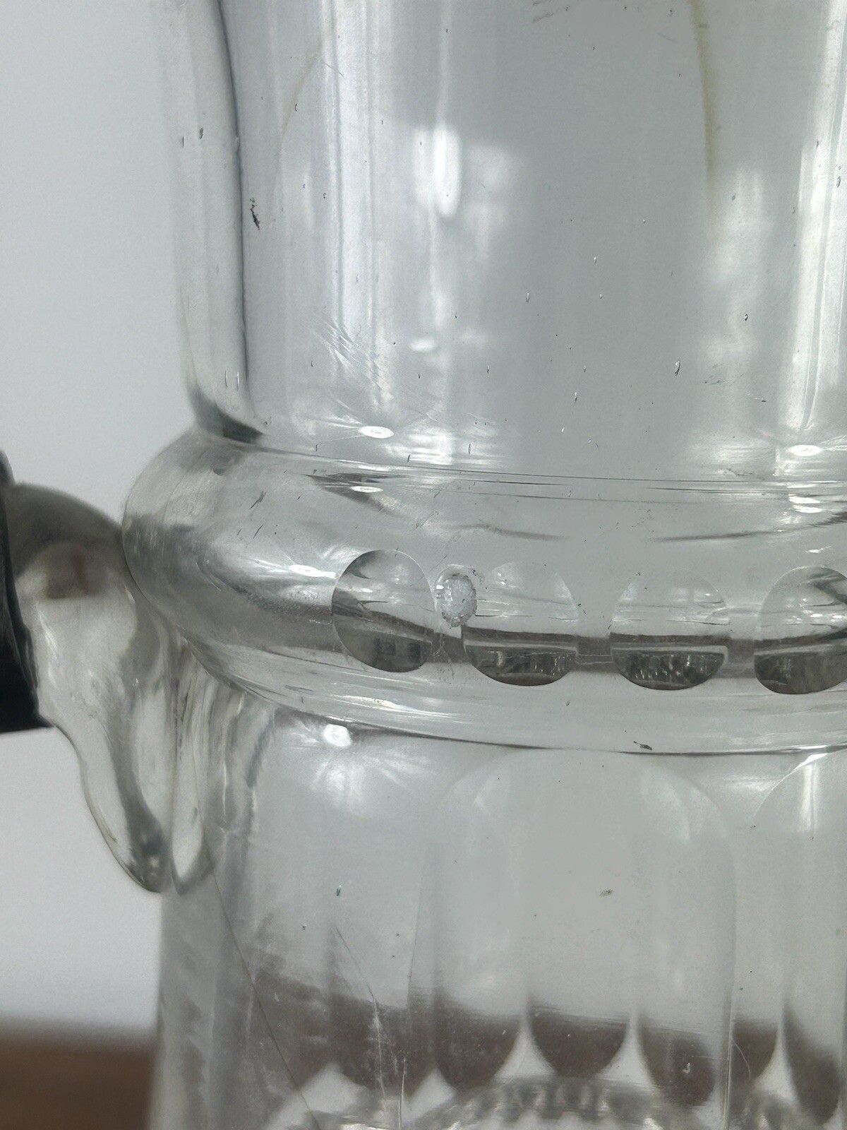Antique 1880s Bohemian German Cut Glass Beer Stein 33cm Rare Collectible photo vinterior