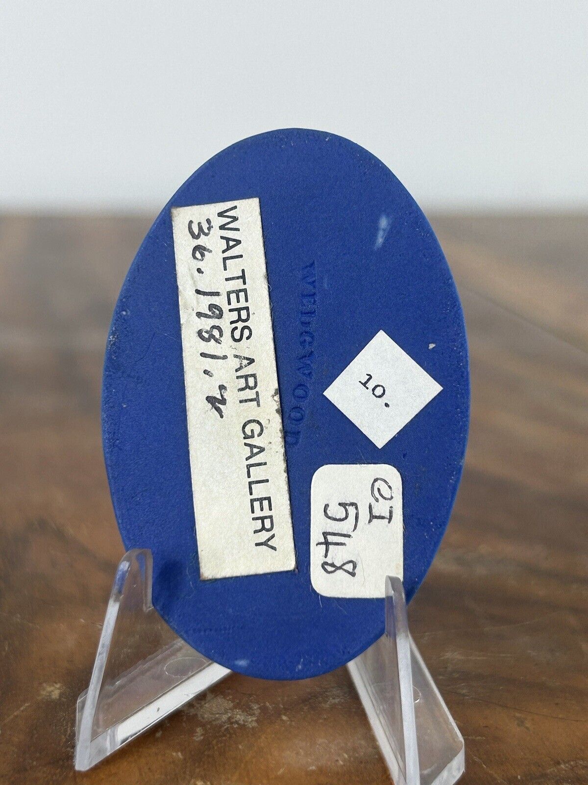 Wedgwood 18th C Blue Jasperware Saint Andrew Medallion Antique 5.5cm photo furniture