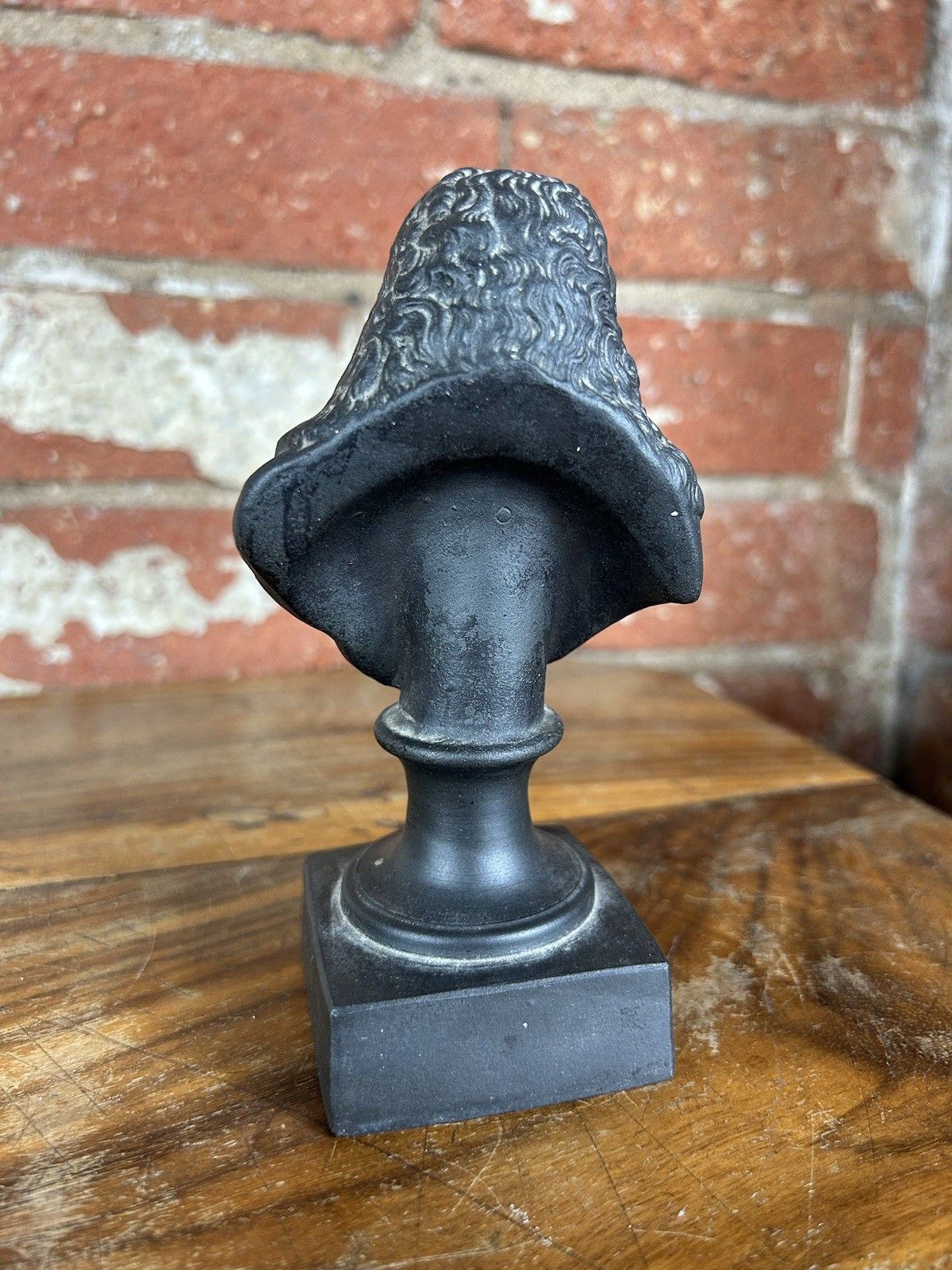 19th C French Black Basalt Bust Figurine – Rare Antique Sculpture 15cm photo Art
