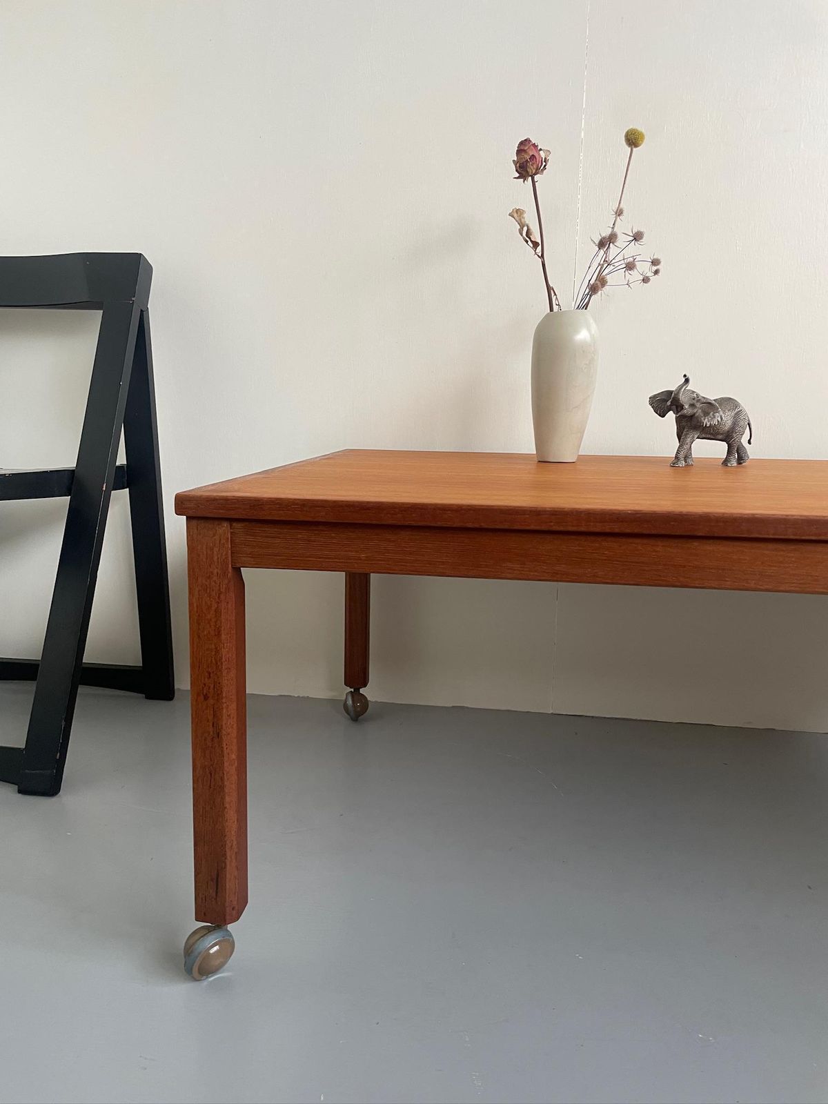 Extra Large Danish Teak Coffee Table Mid Century Modern With Castor Wheels photo furniture