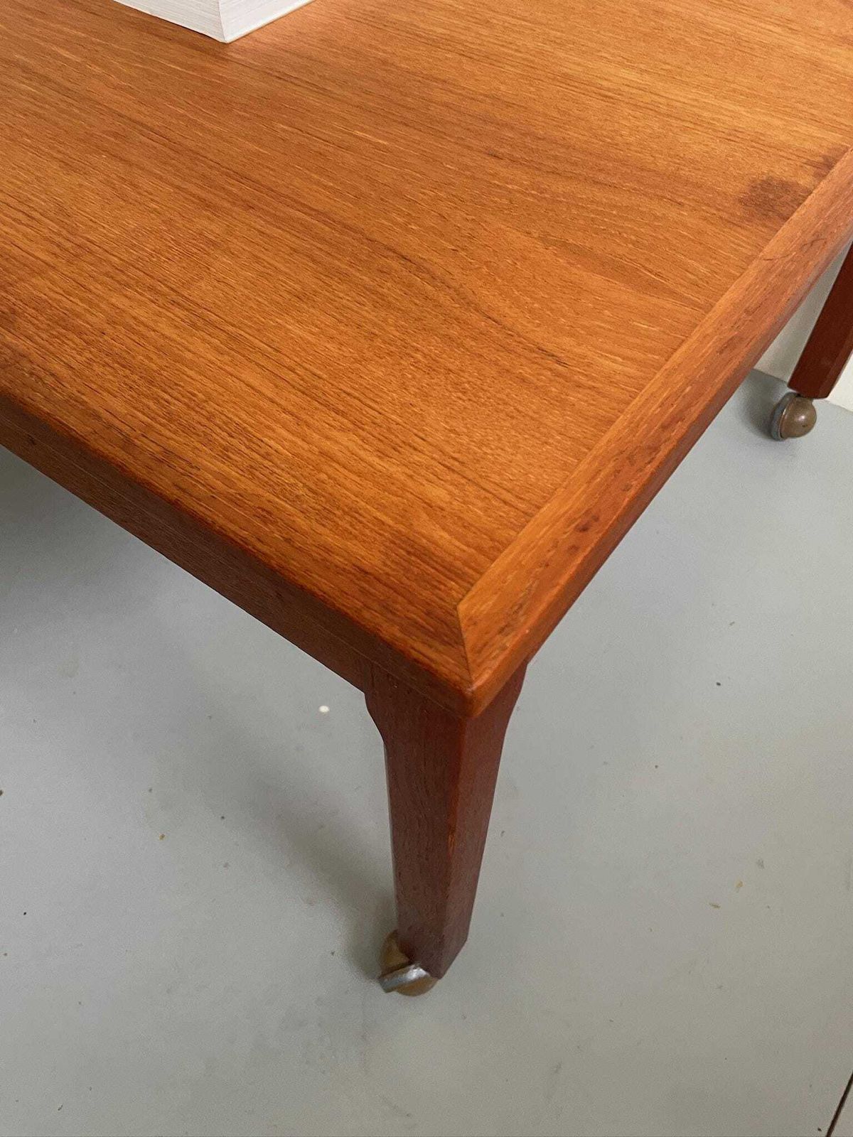 Extra Large Danish Teak Coffee Table Mid Century Modern With Castor Wheels photo for sale