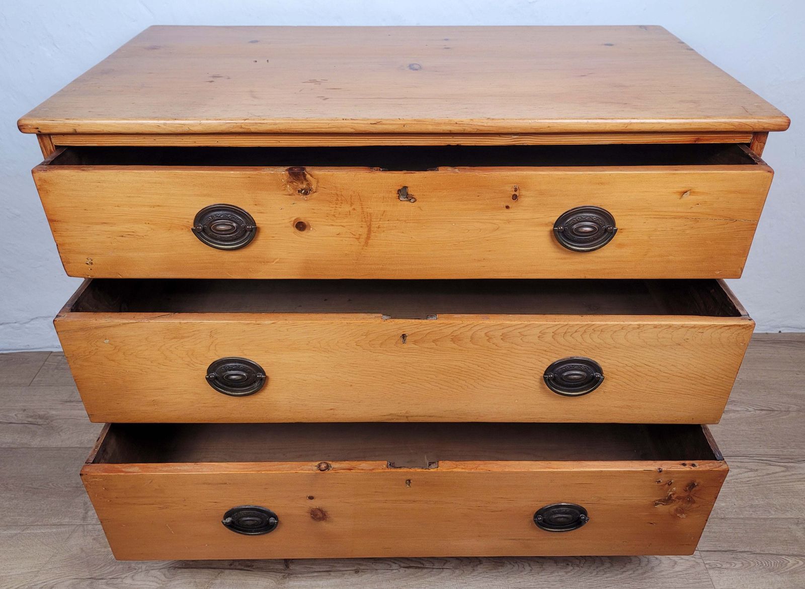 Victorian Chest Of Drawers Pine 3 Drawer Drop Handles 19th C Delivery Available photo 650.0