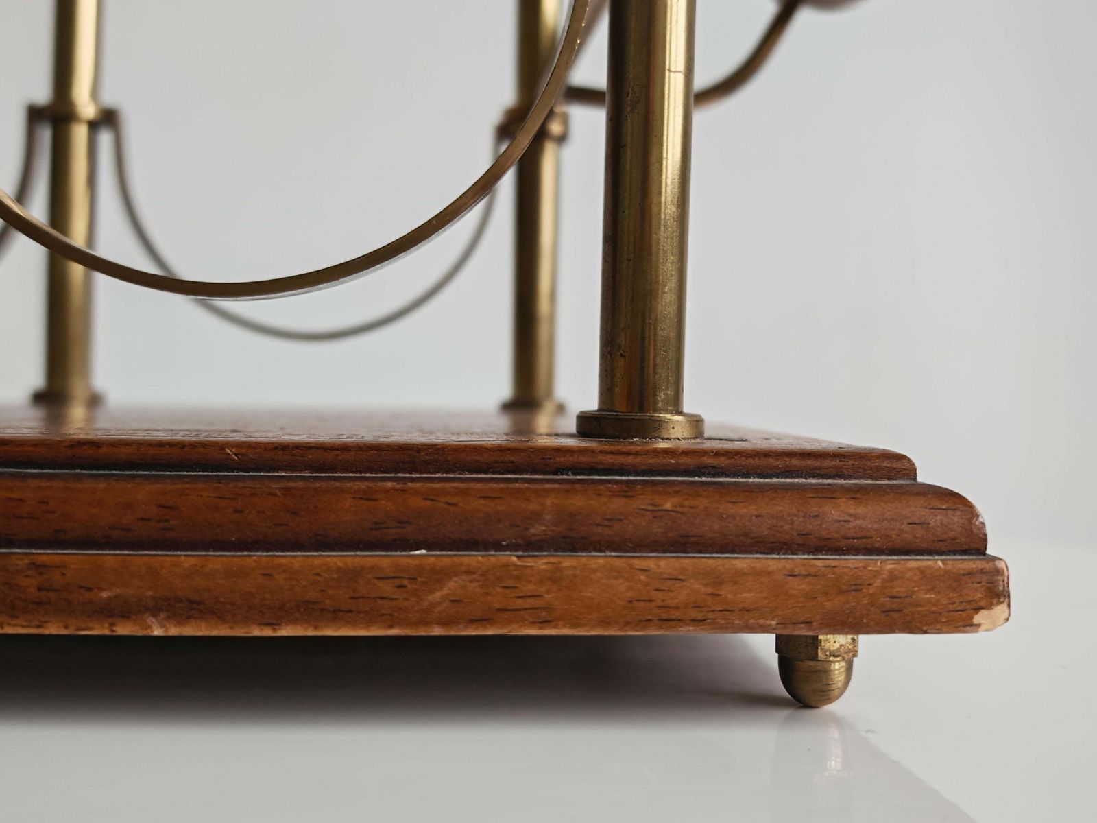 photo furniture Mid Century Modern Wine Bottle Holder In Brass And Mahogany, France 1960s