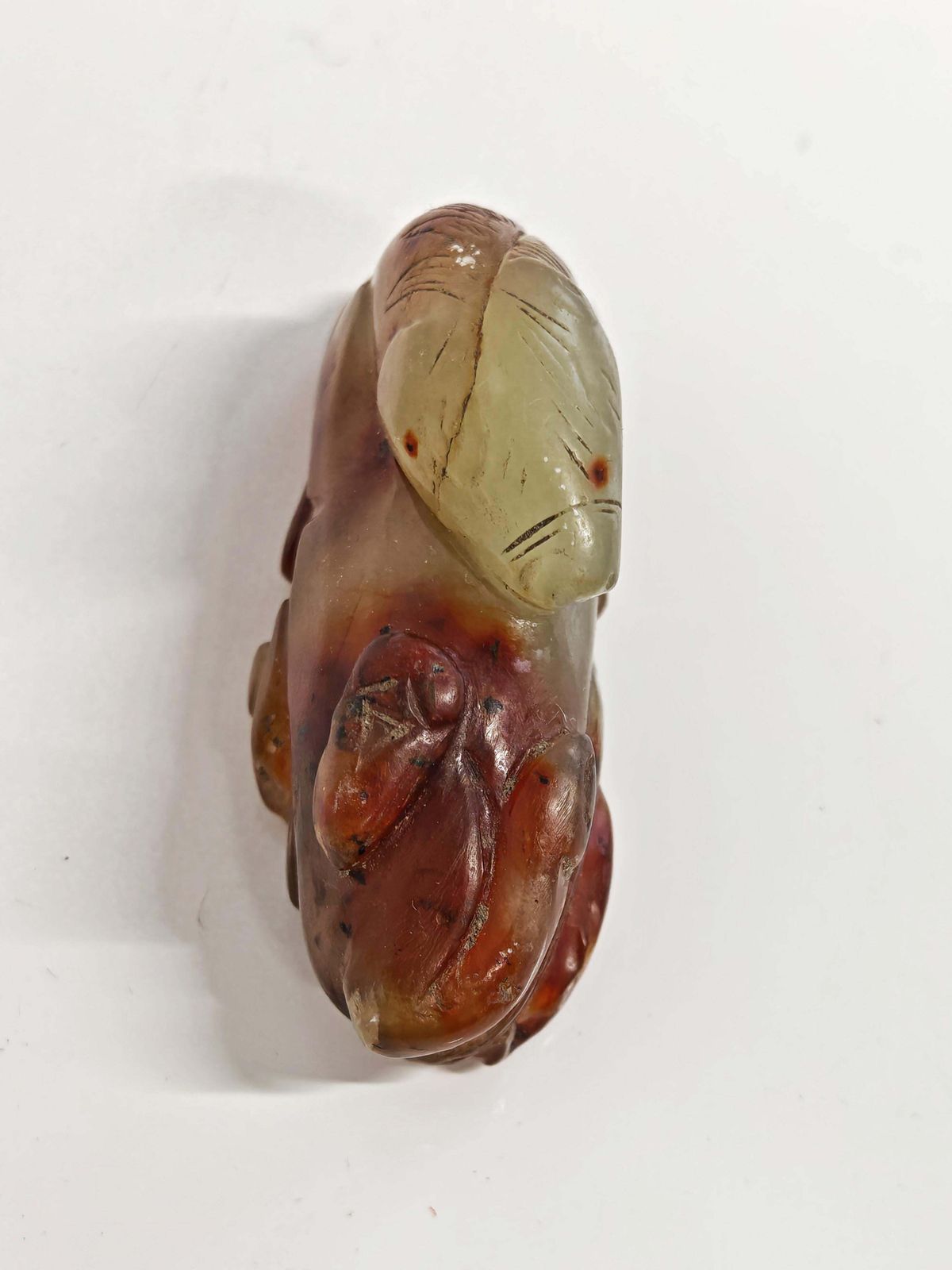 photo for sale Antique Hand Carved Deer Figurine In Agate Stone, China 19th Century