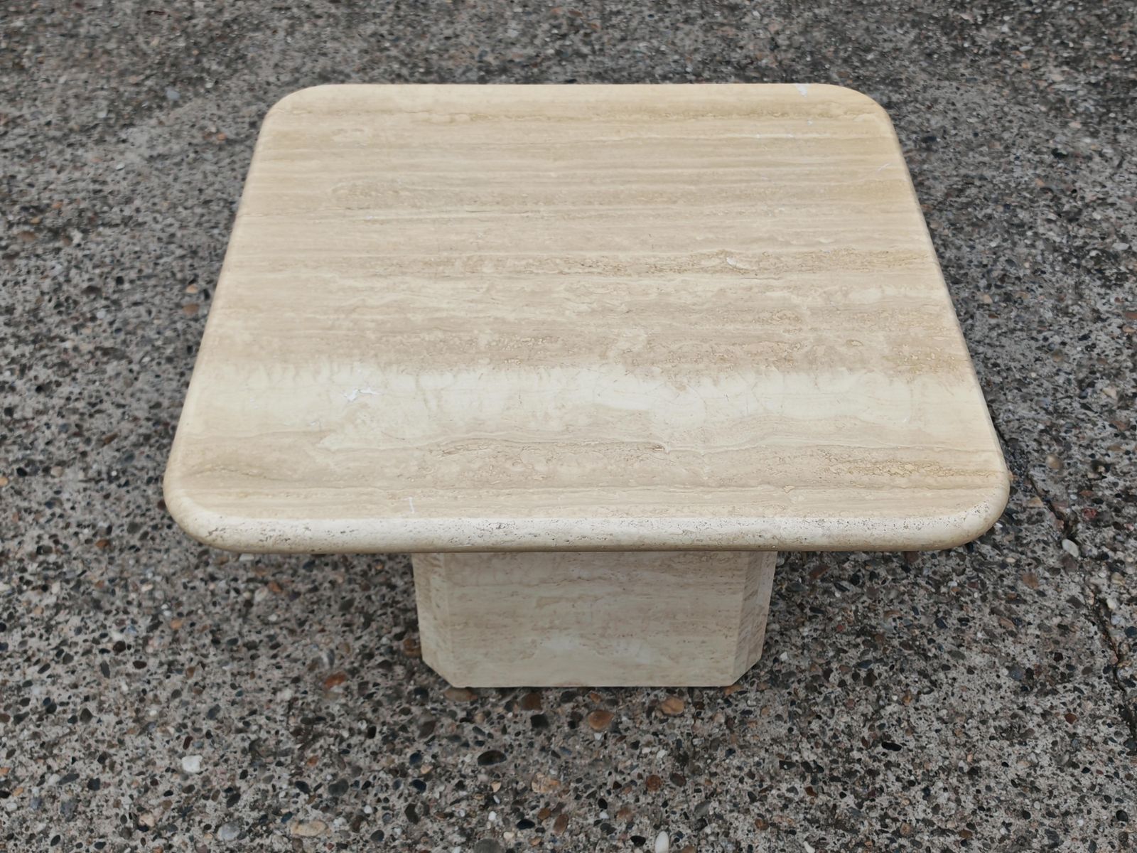 Mid Century Modern Square Shaped Coffee Table In Travertine, Italy 1970s photo 1800.0