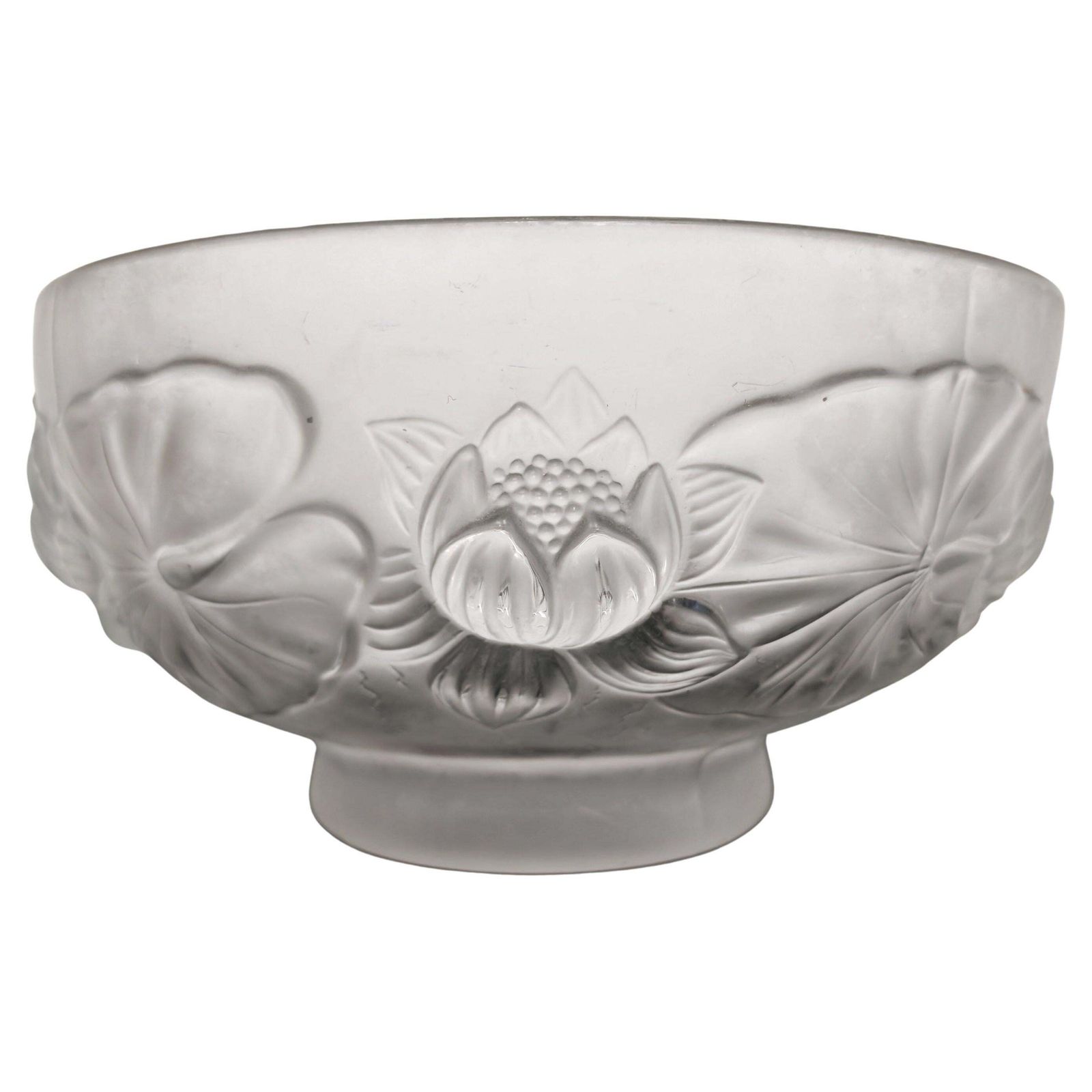 Art Deco Glass Bowl "Water Lilies" By Josef Inwald For Barolac, Czech 1930s