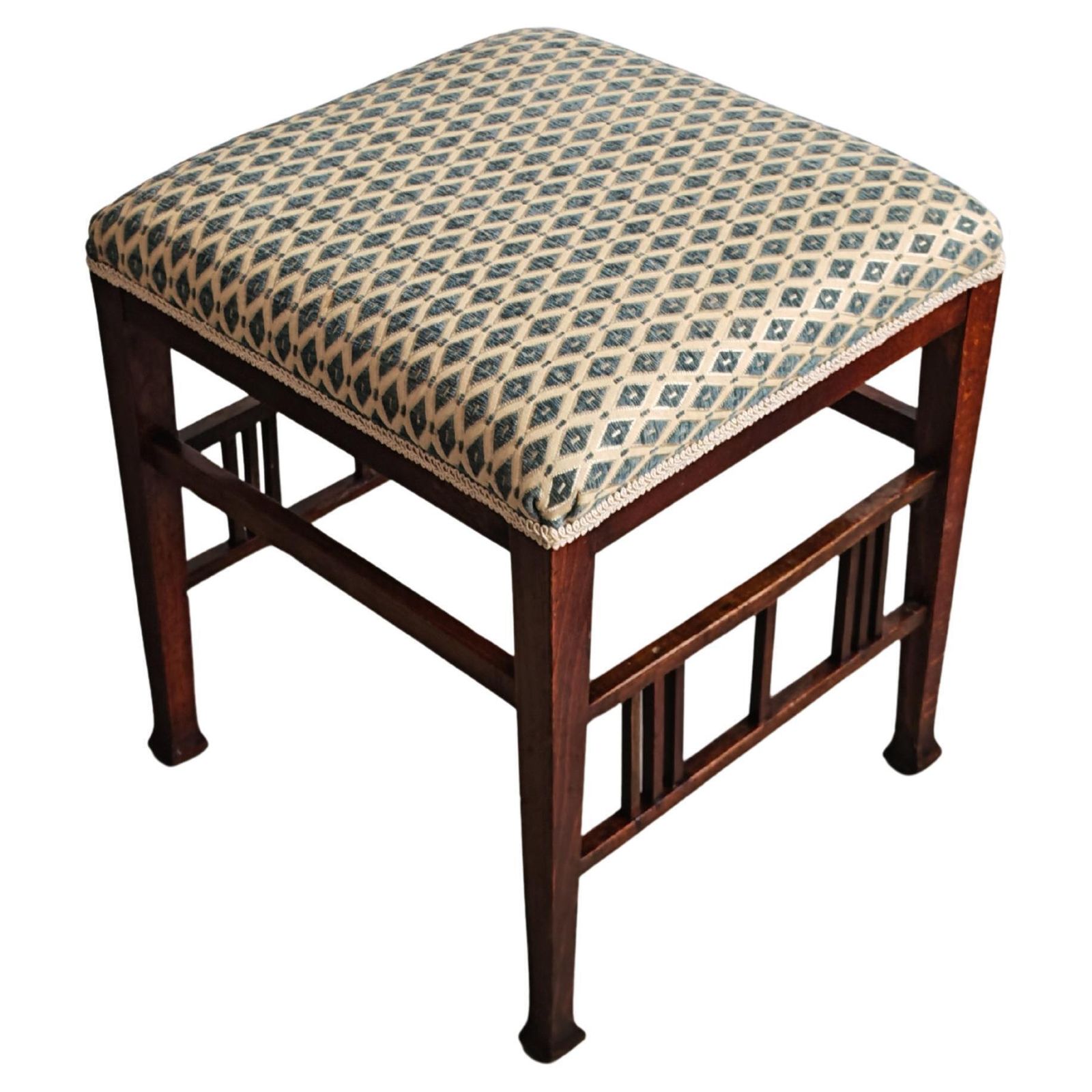 Jugendstil Stool In Beech And Mahogany Attr. To Otto Wagner, Austria 1910s