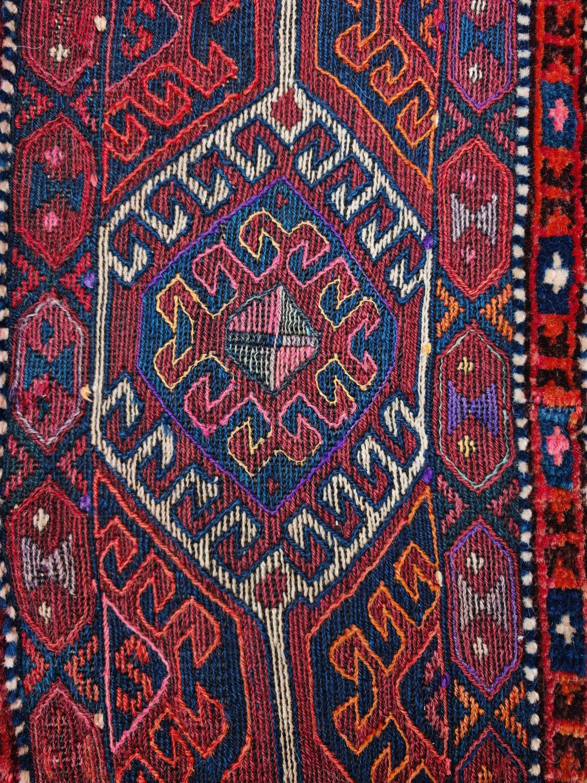 Antique Kurdish Hand Knotted Camel Saddle Rug, Herki Tribe, 19th Century photo vintage