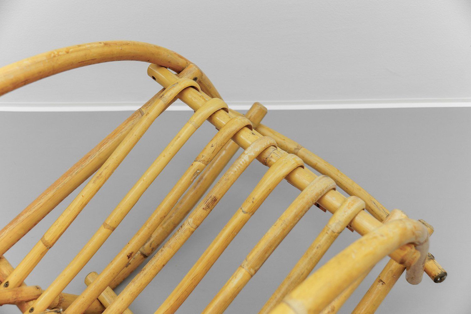 Mid Century Modern Rattan And Bamboo Rocking Chair, 1960s photo vinterior