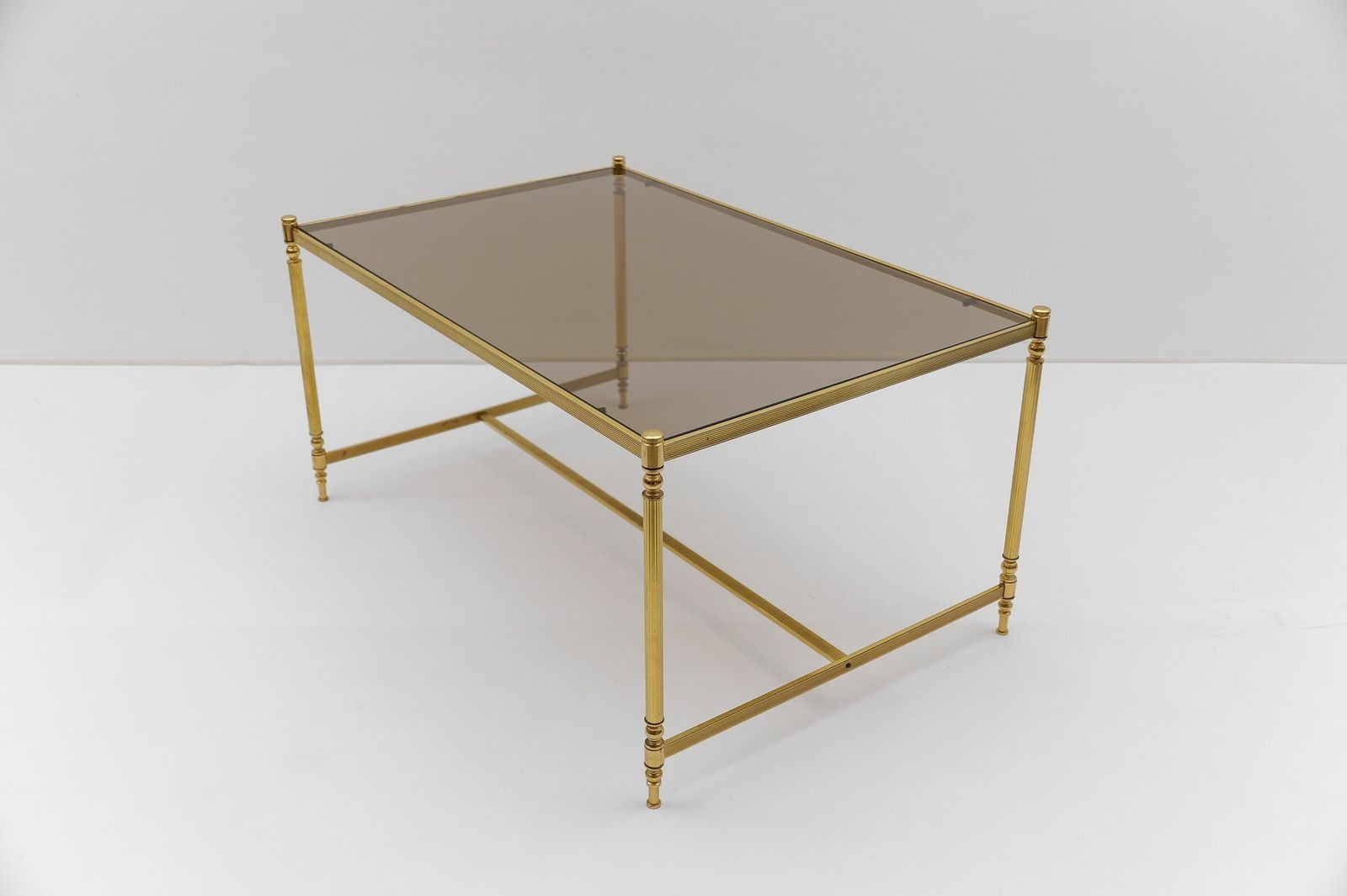 Square Gilt And Smoked Glass Coffee Table In The Style Of Chiavari, 1970s photo 394.0