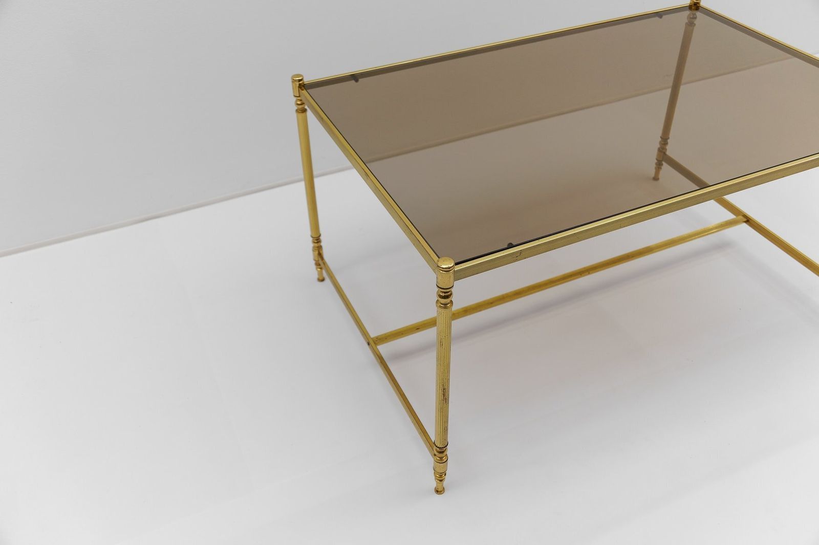Square Gilt And Smoked Glass Coffee Table In The Style Of Chiavari, 1970s photo buy