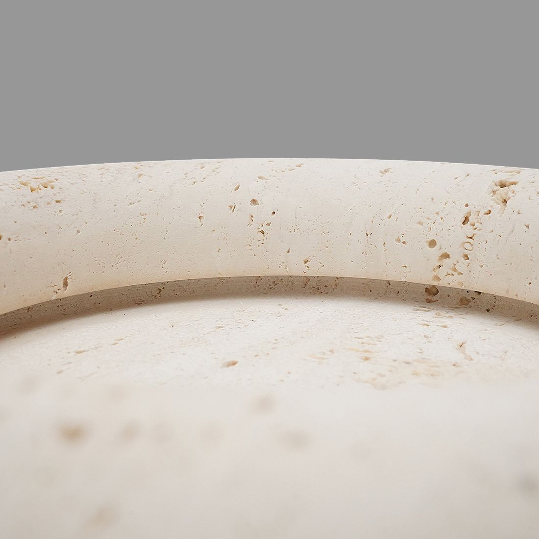 1500.0 “Voltero” Travertine Bowl By Pier Alessandro Giusti And Egidio Di Rosa For Up & Up, 1970s photo