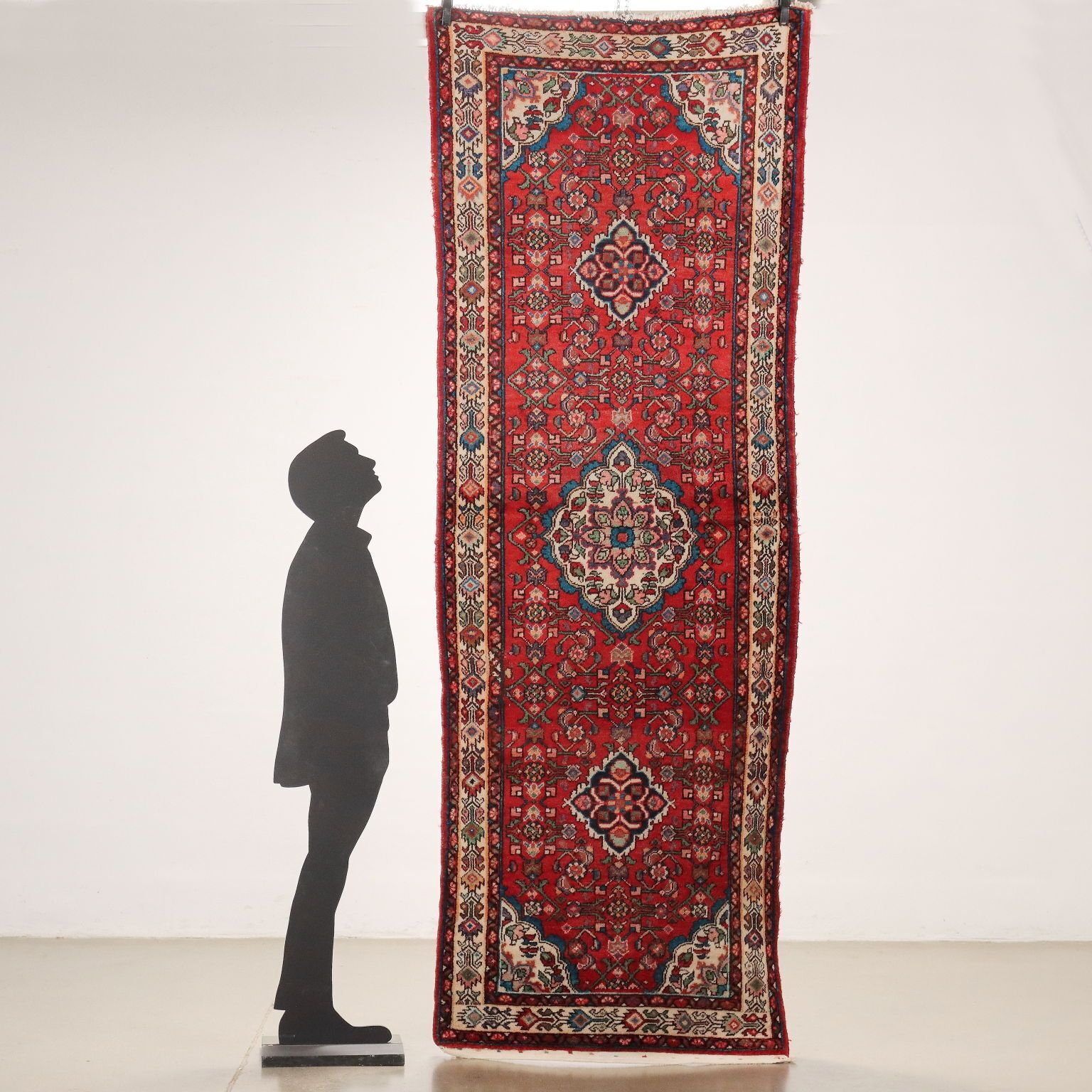 Antique Asian Carpet Cotton Wool Heavy Knot 116 X 41 In photo furniture