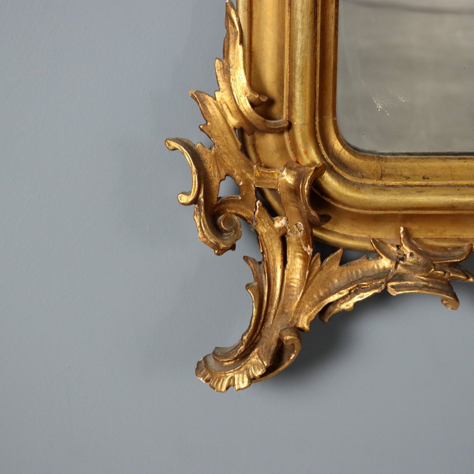 Antique Gilded Mirror Carved Wood Italy XX Century photo 1200.0