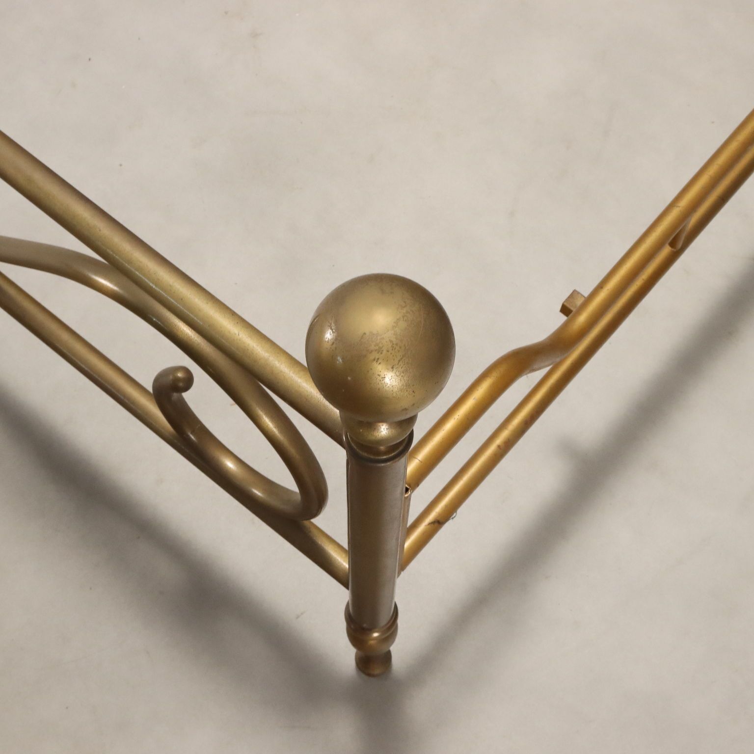 photo furniture Antique Double Bed Brass Decorations Italy XX Century