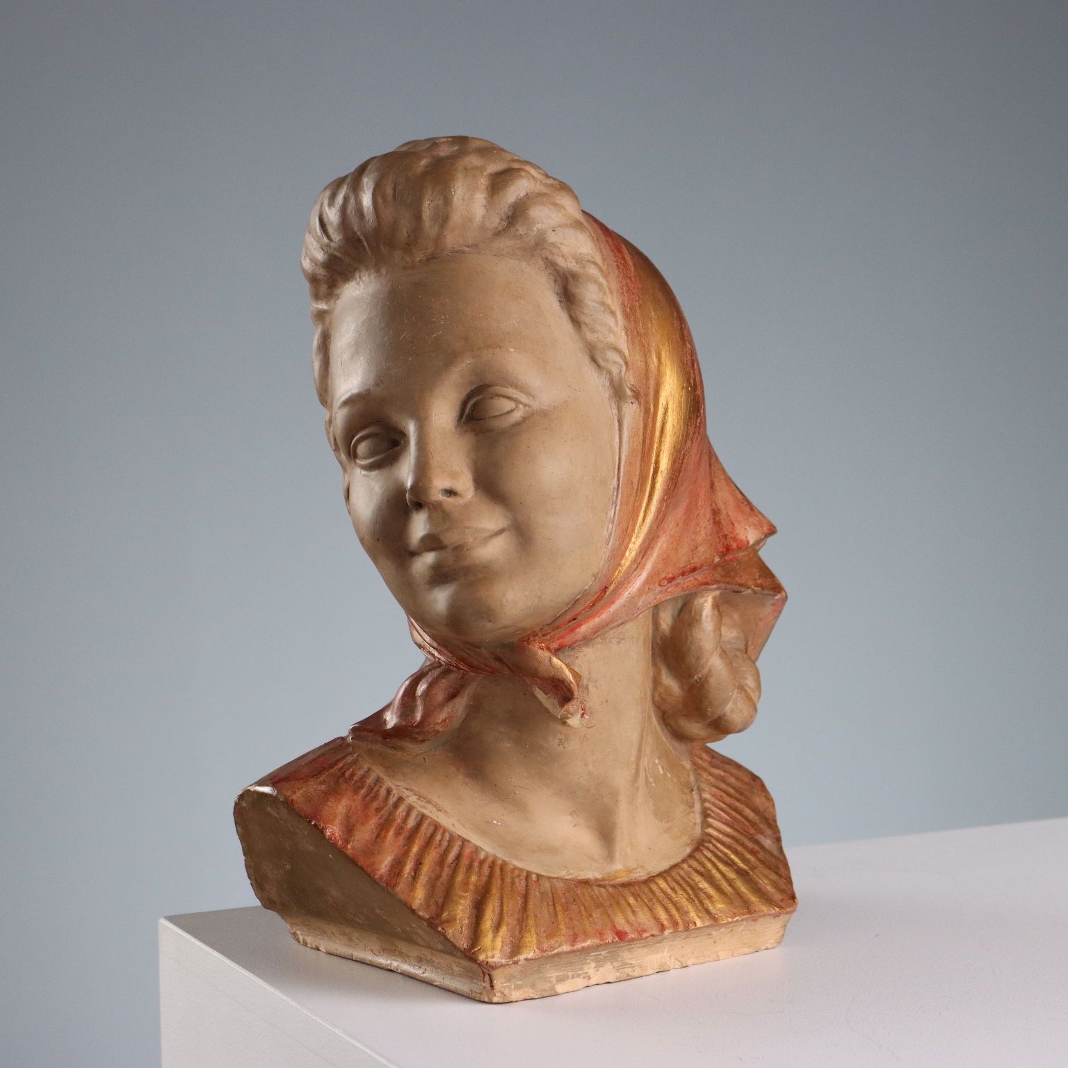 Antique Figurine Female Face Italy XIX XX Century