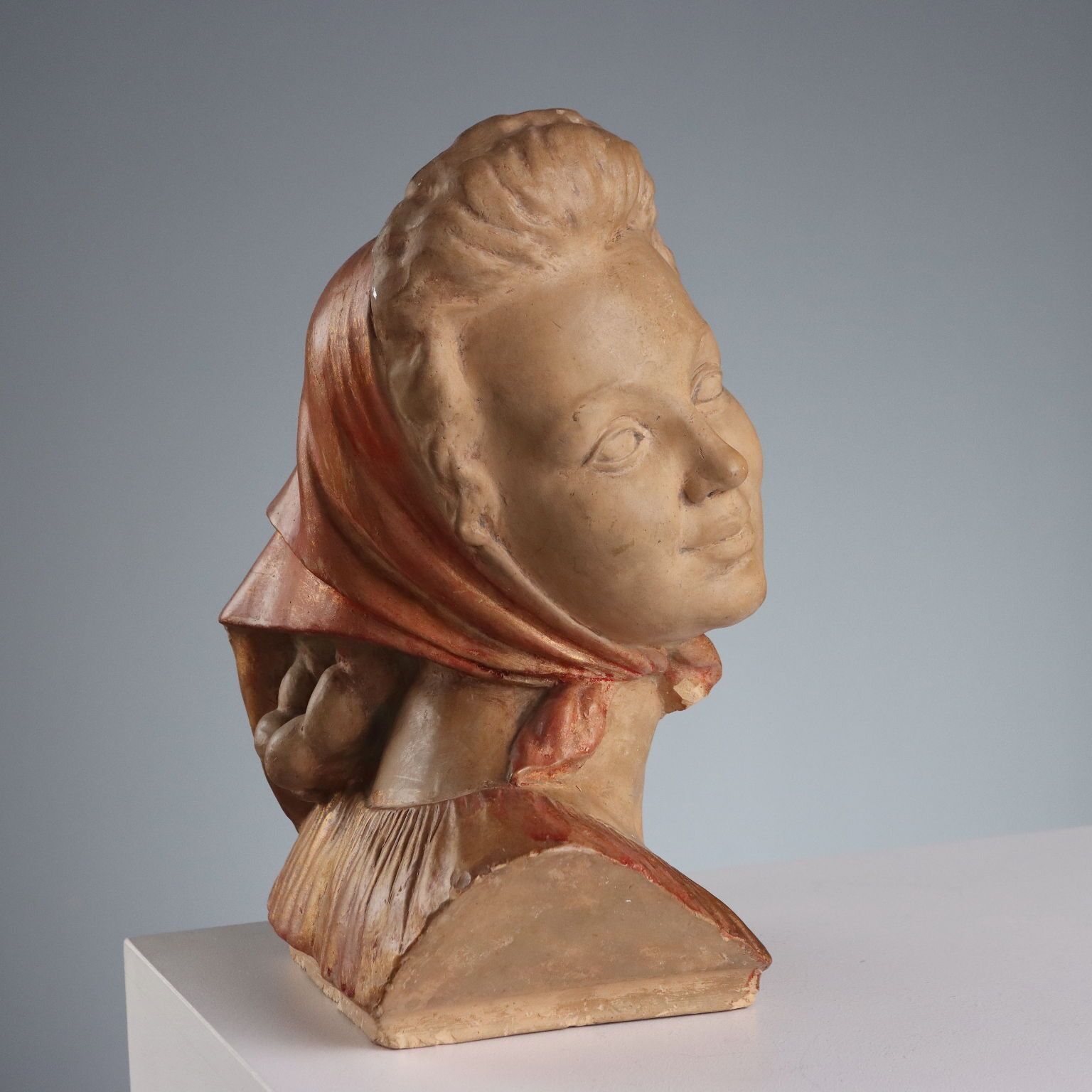 Antique Figurine Female Face Italy XIX XX Century photo 320.0