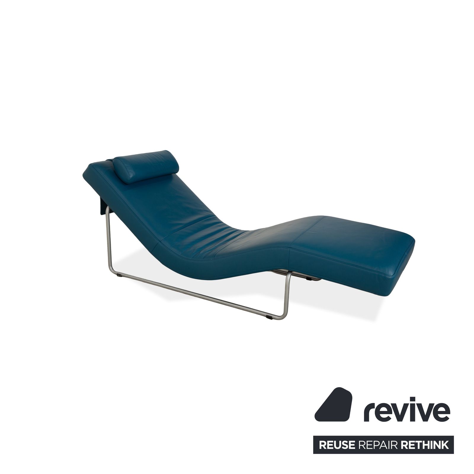 Méridienne Rolf Benz 680 en cuir bleu pétrole, fonction manuelle photo Mobilier