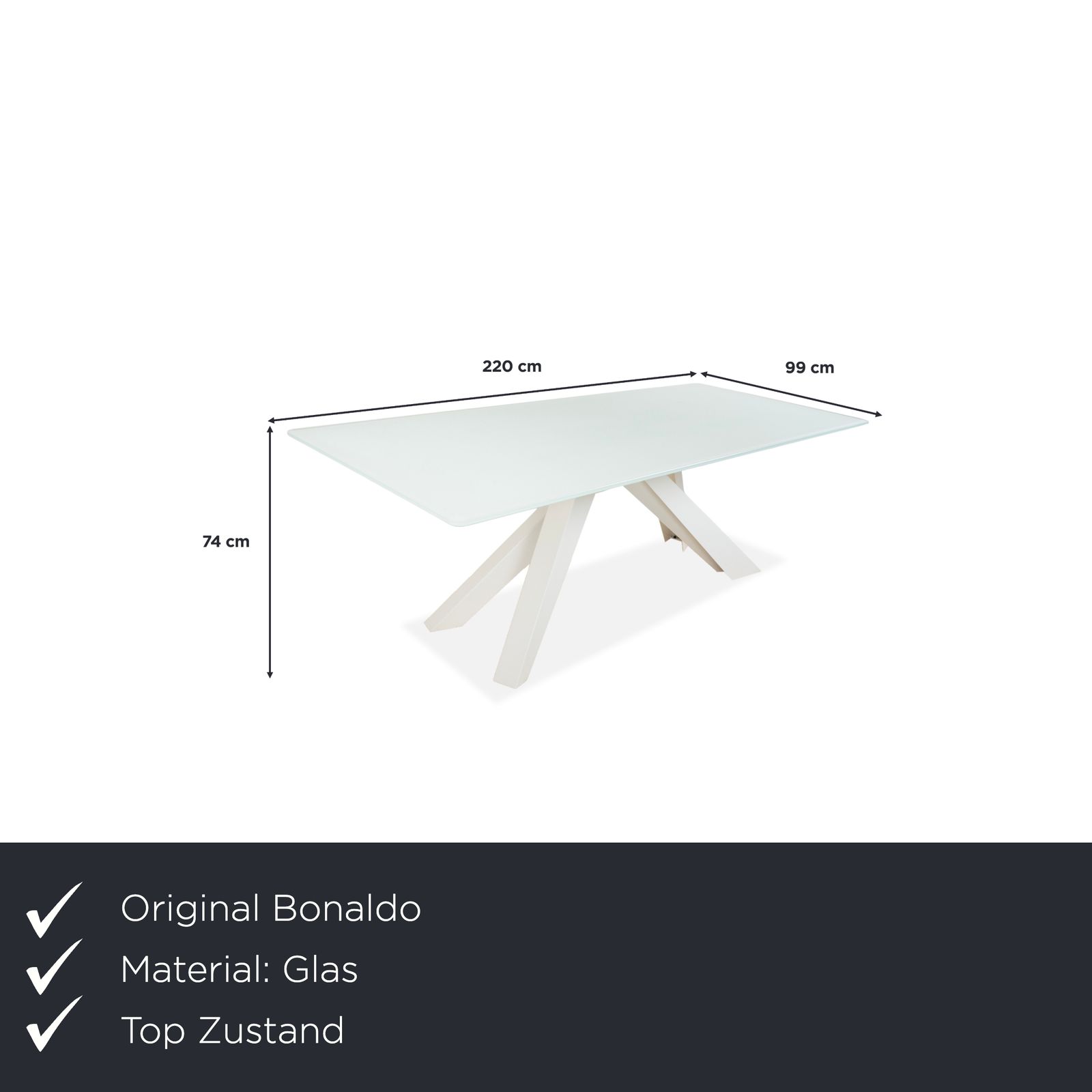 Table à manger Bonaldo Big Glass blanche photo furniture