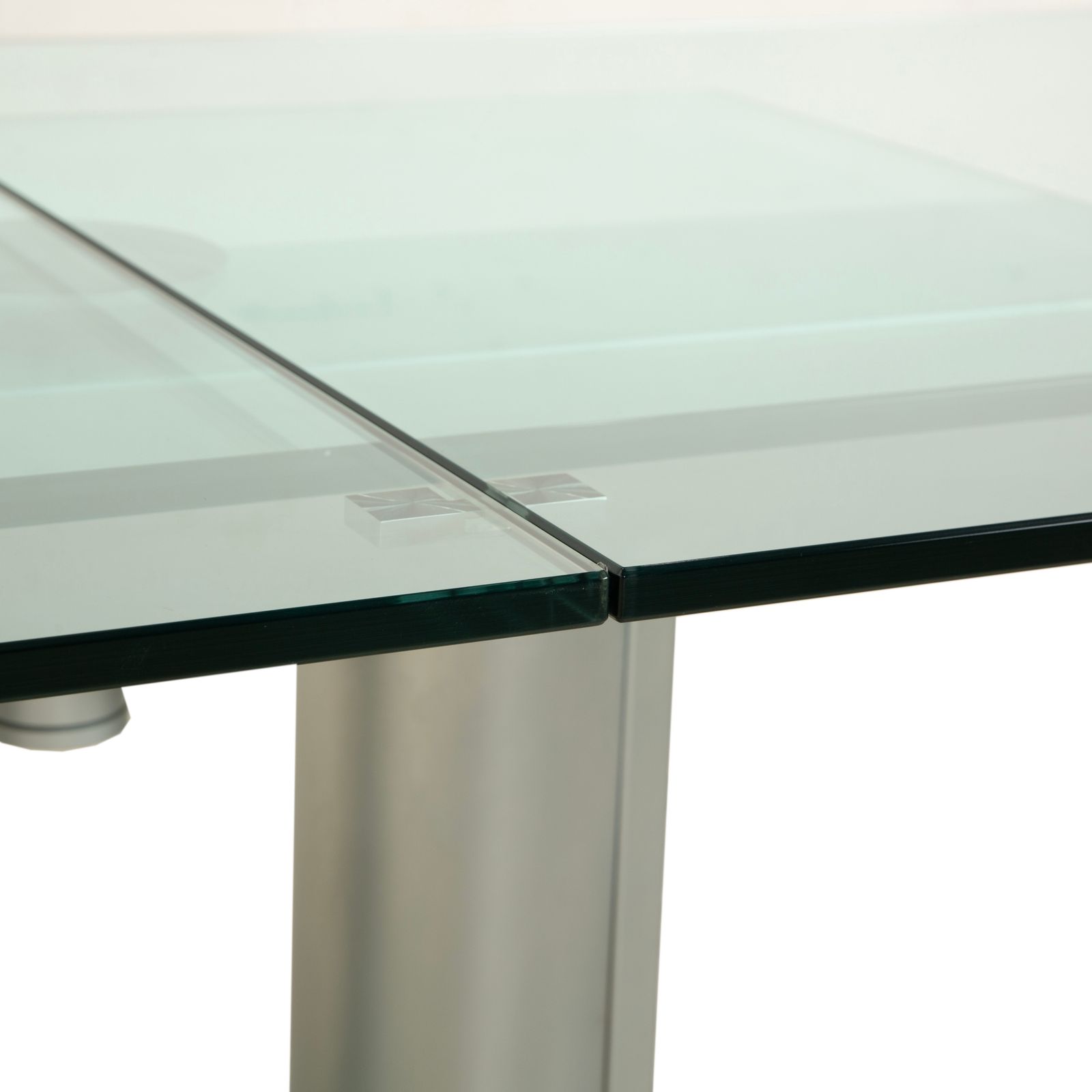 Bacher Nabucco. Glazen Eettafel, Zilver, Uitschuifbaar, Eetkamer, 190/250 X 95 Cm photo 3017.0
