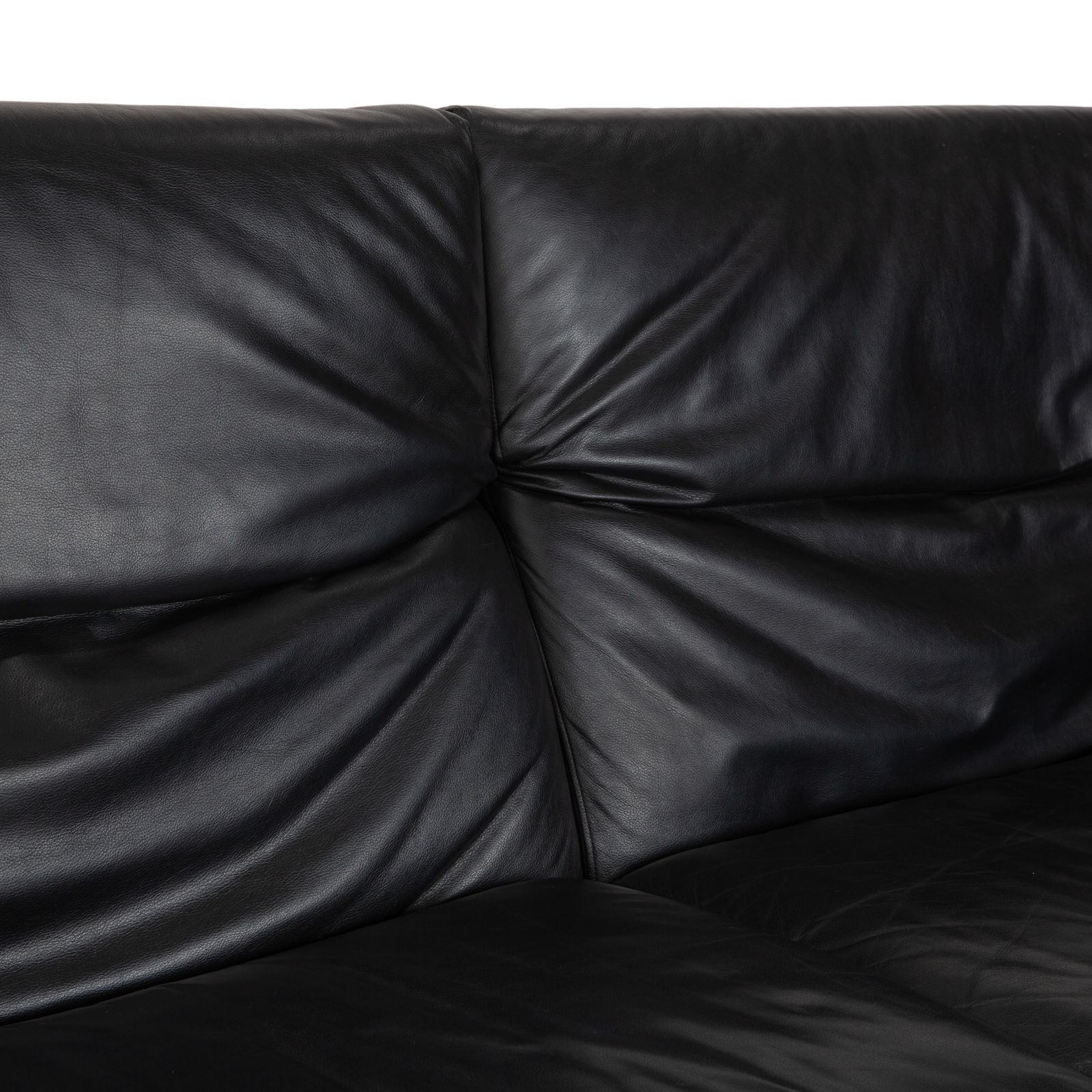 B&B Italia Arca Leather Three Seater Black Manual Function Sofa photo 2794.0