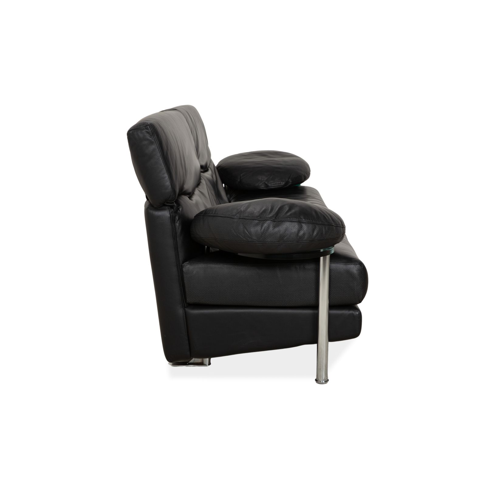 photo for sale B&B Italia Arca Leather Three Seater Black Manual Function Sofa