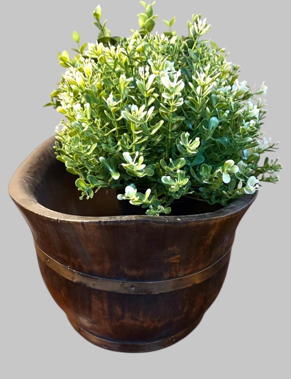 Coopered Wooden Planter / Small Barrel Tub (20th Century) photo furniture