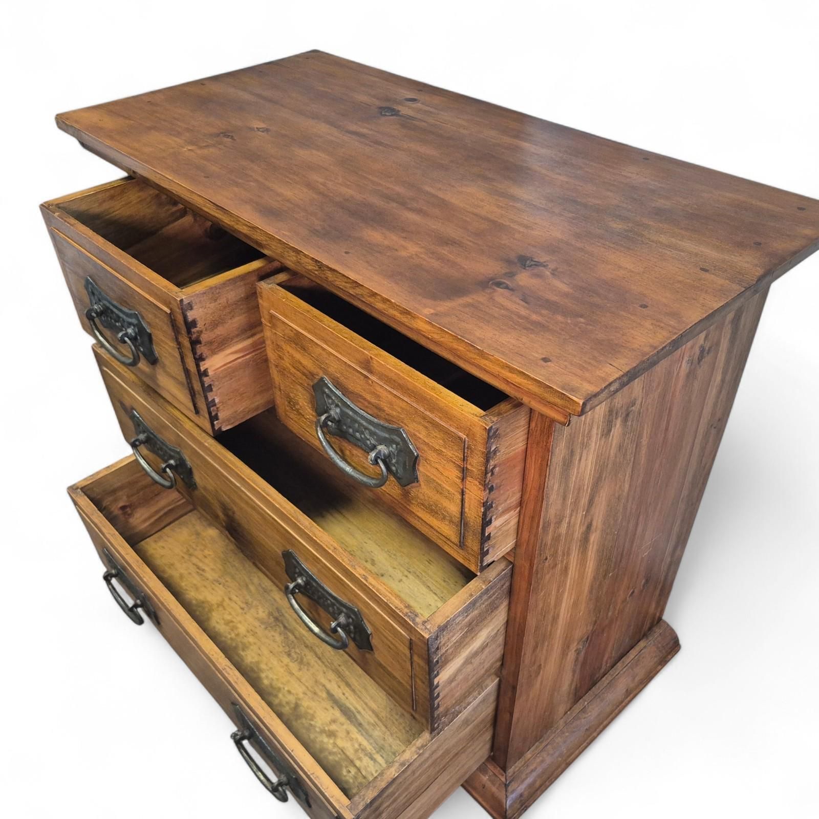 photo buy Antique Style Solid Sheesham Wood Chest Of Drawers – Rustic Farmhouse Storage – Country Cottage Furniture