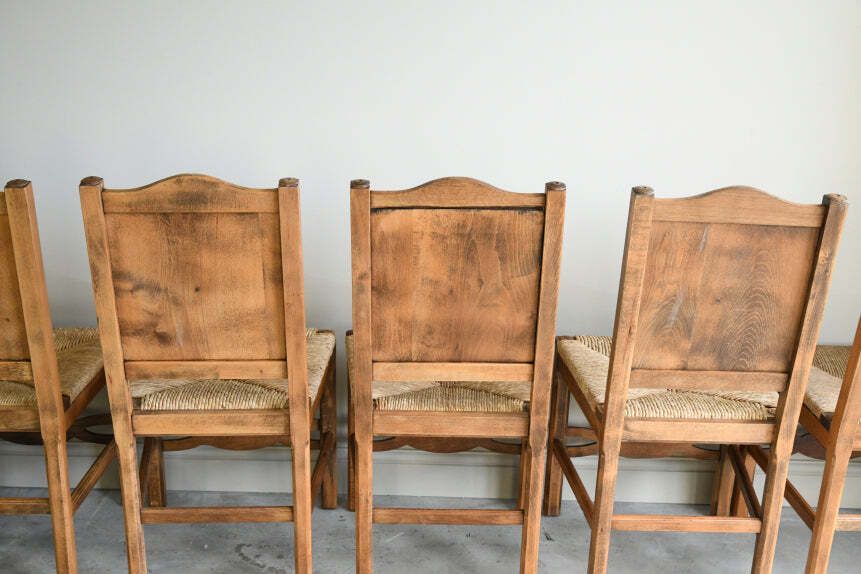 photo furniture Set 6 French Dudouyt Style Dining Chairs