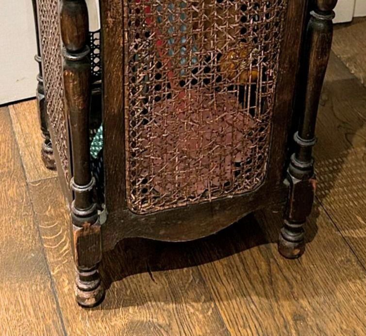 Vintage Wooden Umbrella Stand With Cane Panels   Early 20th Century photo for sale