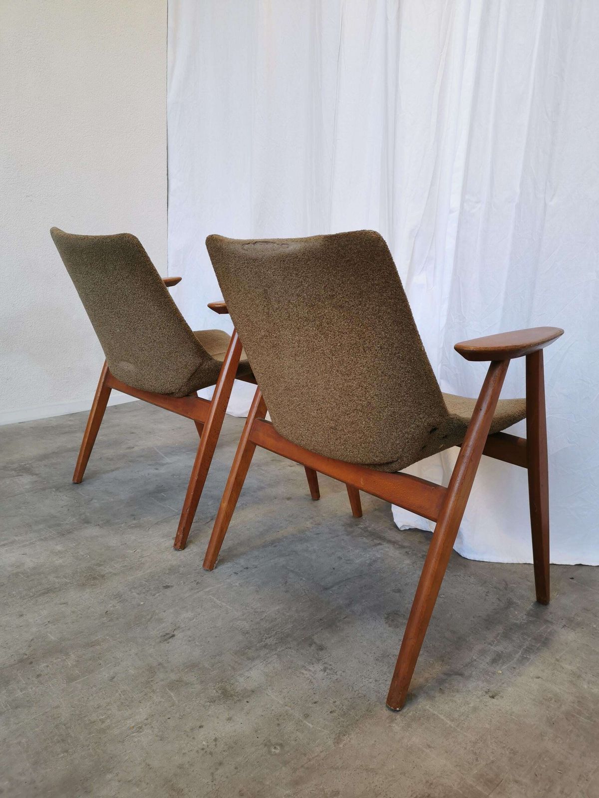 Set Of 2 Rare Vintage "Lupina" Shell Wooden Armchair By Niko Kralj photo 1158.0