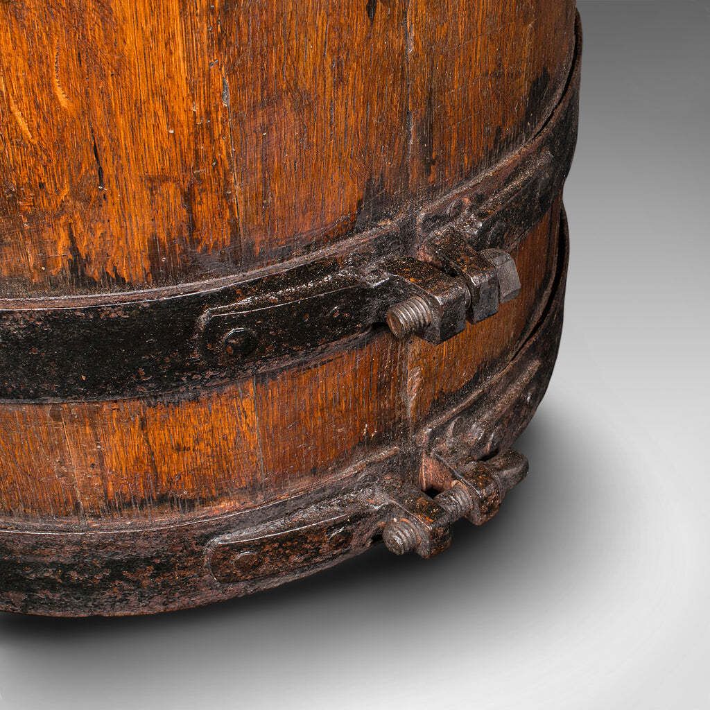 photo for sale Antique Coopered Stick Stand, English, Oak, Barrel, Umbrella Loop, Victorian