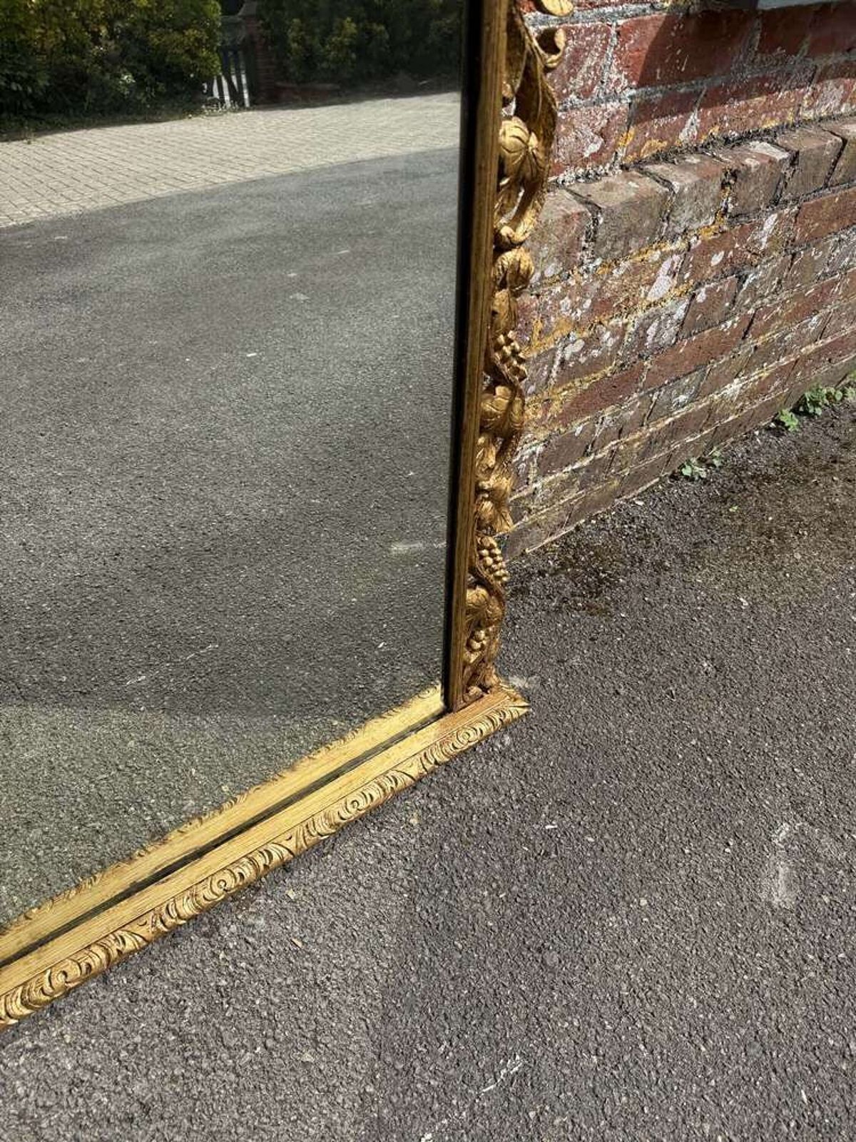A Delightful Large Antique English 19th C Ornate Framed Overmantle Mirror. photo 1295.0