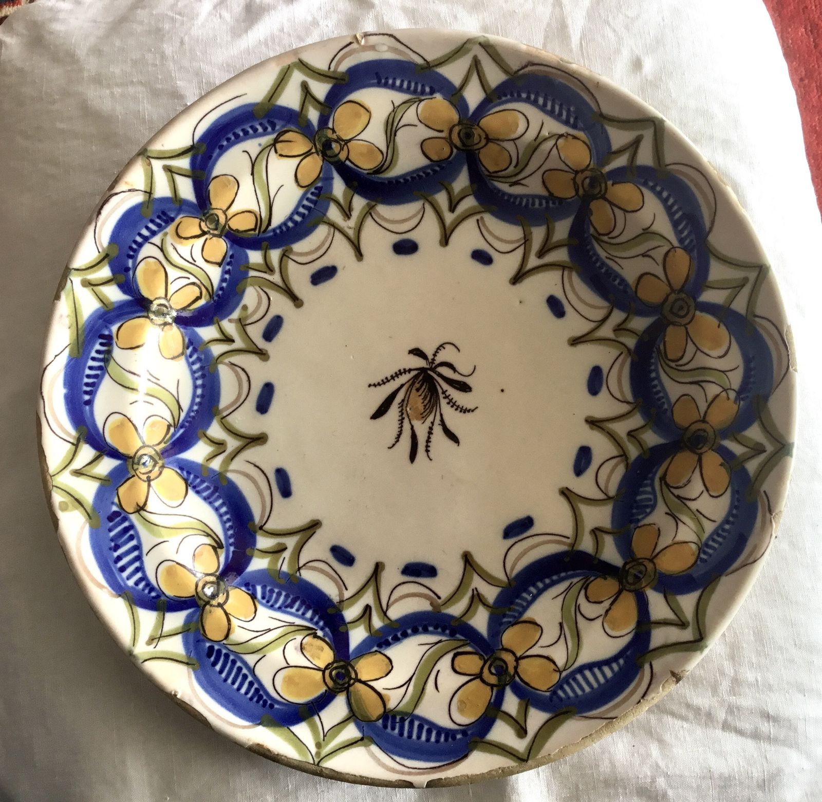 Antique Talavera Plate/Charger, Majolica Tin Glazed 18th Century