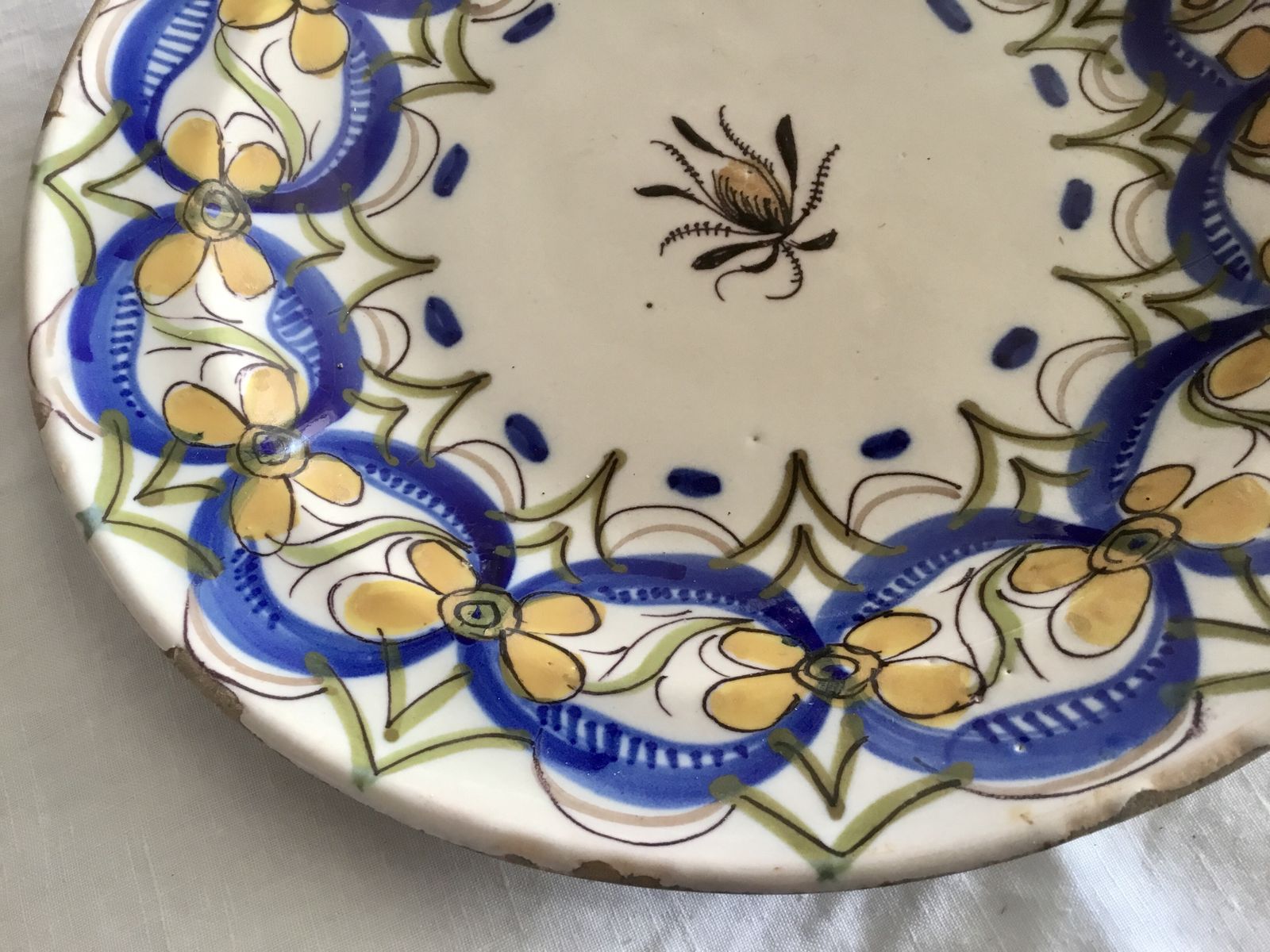 Antique Talavera Plate/Charger, Majolica Tin Glazed 18th Century photo 75.0