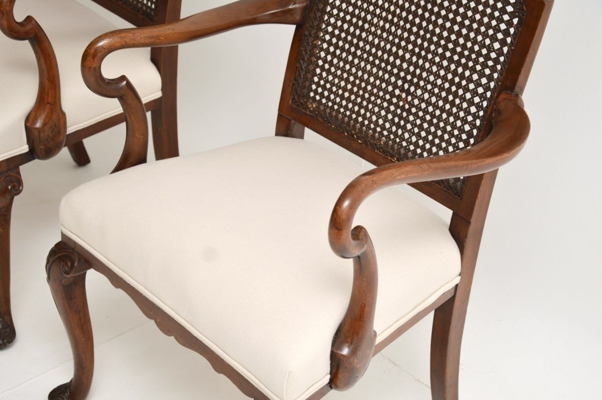 photo furniture Pair Of Antique Edwardian Lacquered Walnut And Cane Armchairs