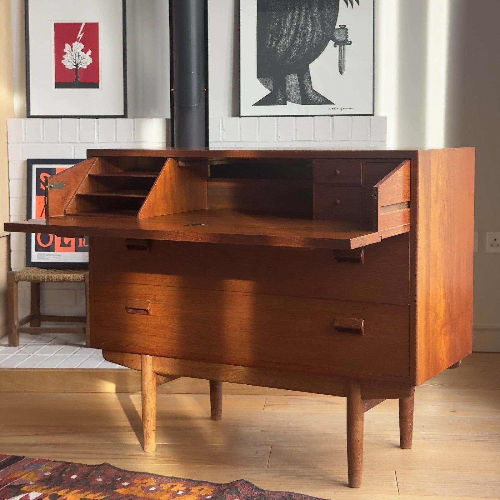 1100.0 Model 133 Chest With Secrétaire By Børge Mogensen For Søborg Møbelfabrik, 1950s, photo
