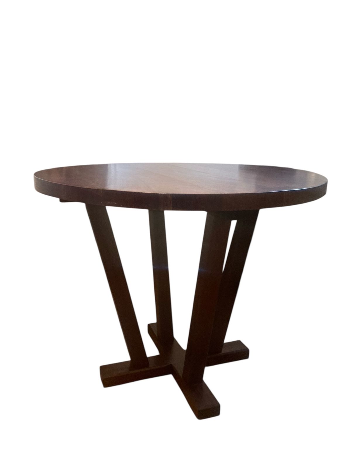 4 Person Circular Mahogany Dining Or Restaurant Table photo for sale