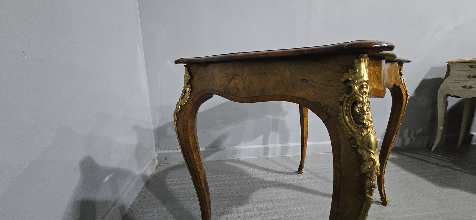 Fine French Burr Walnut Bureau Platt Desk photo furniture