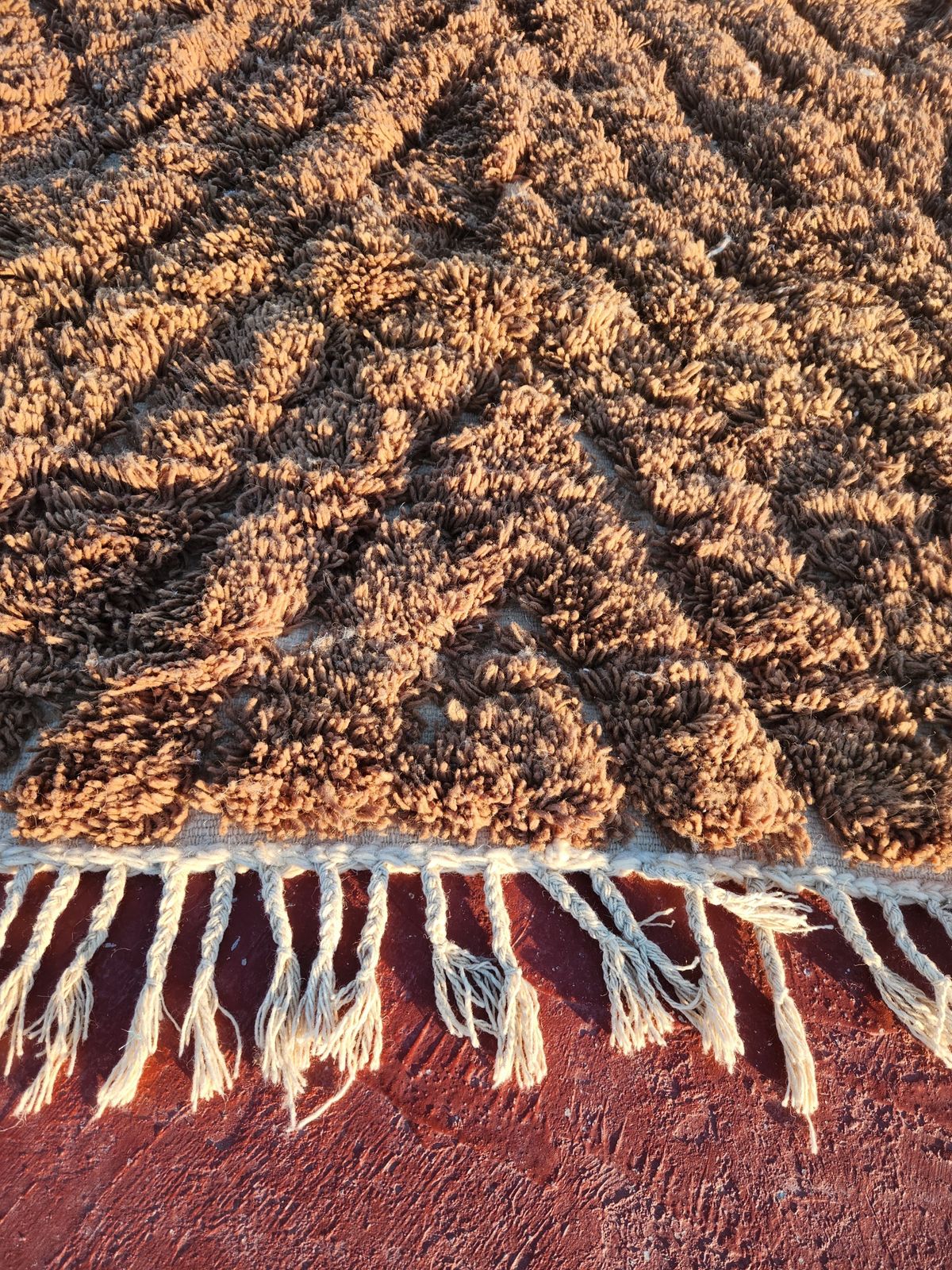Luxurious Statement: Extra Large Chocolate Brown Moroccan Shaggy Rug photo buy