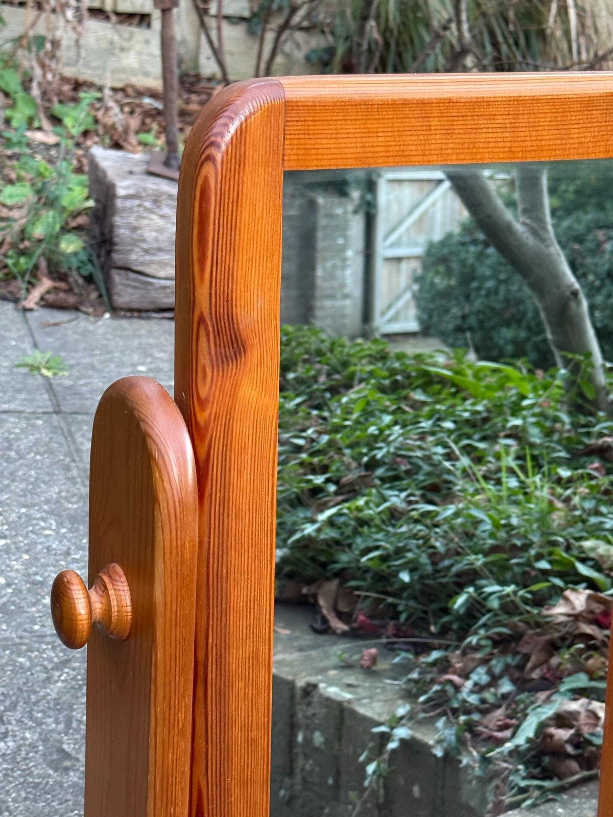 Vintage Westminster Pine Cheval Dressing Mirror Free Standing Rustic Farmhouse Natural Wood photo Home Decor