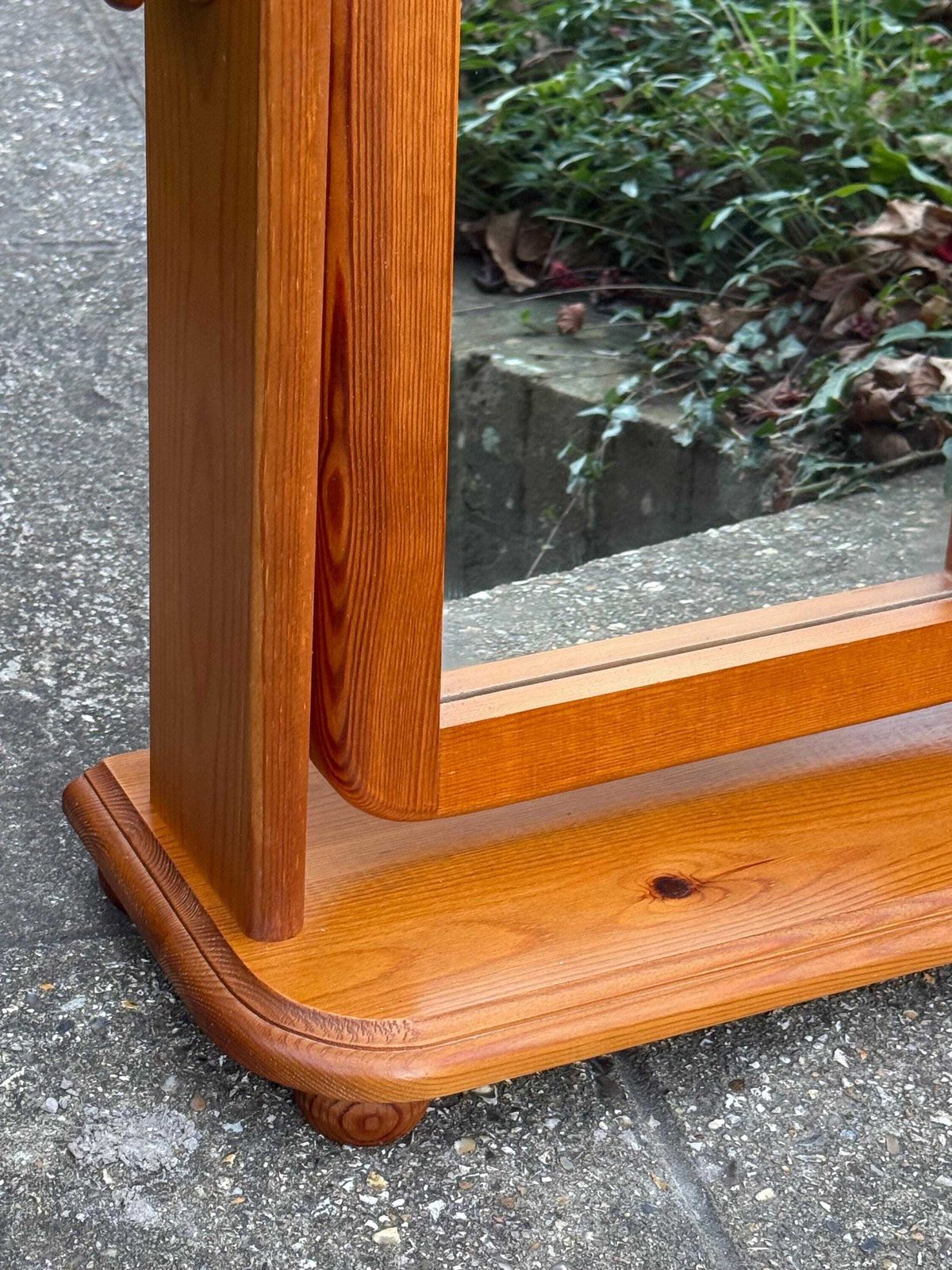 Vintage Westminster Pine Cheval Dressing Mirror Free Standing Rustic Farmhouse Natural Wood photo vinterior
