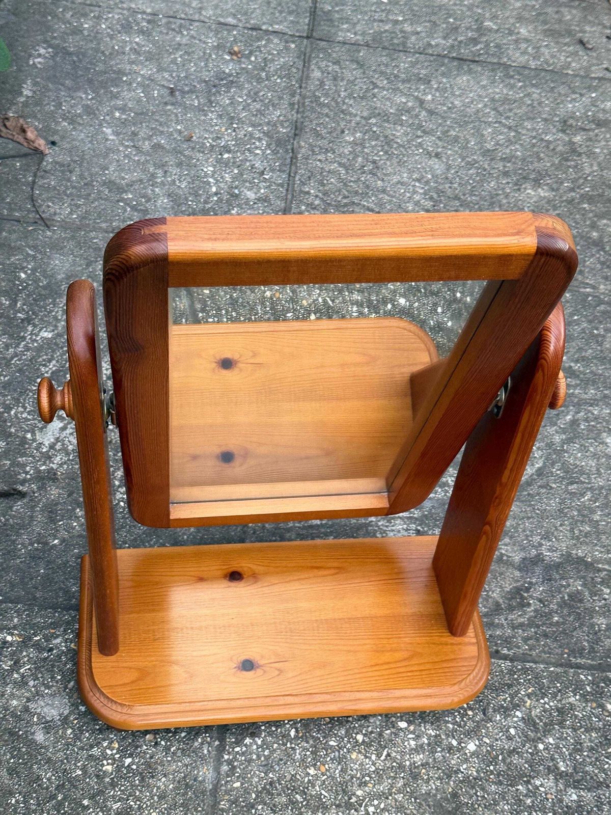 photo buy Vintage Westminster Pine Cheval Dressing Mirror Free Standing Rustic Farmhouse Natural Wood