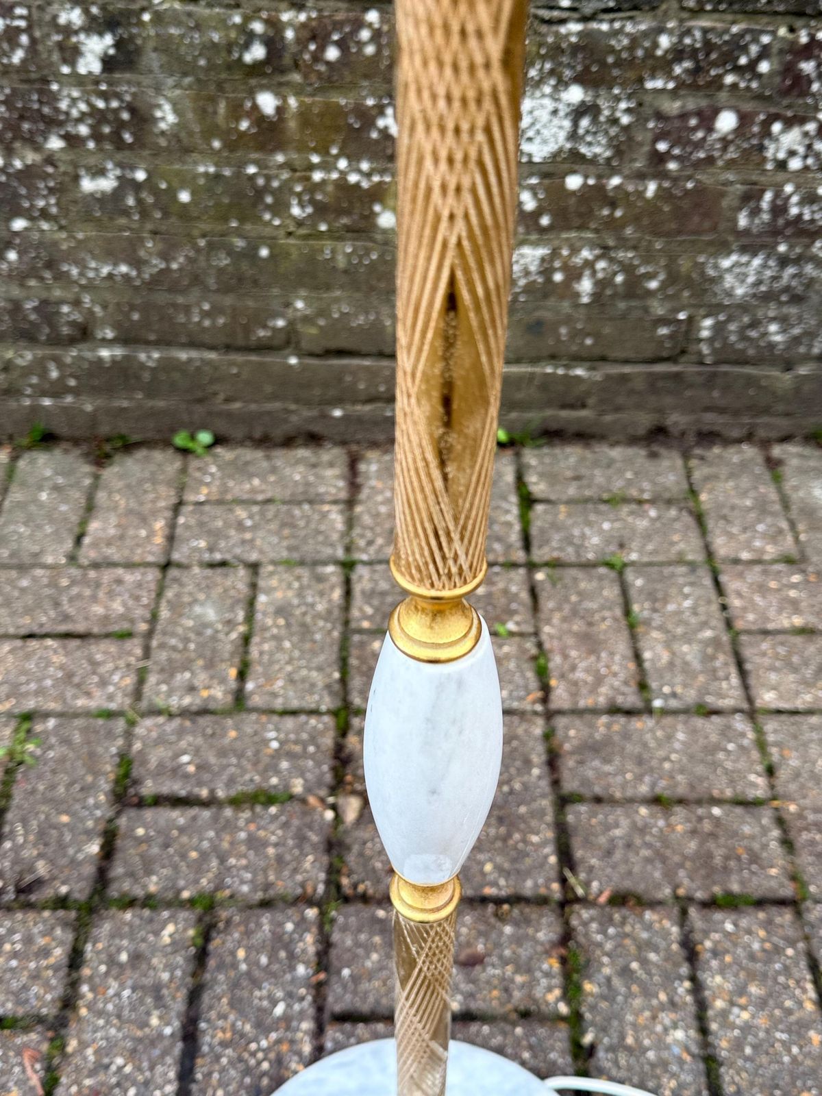 photo furniture Vintage 1970s/80s Brass And Marble Floor Lamp With White Stone Detail Hollywood Regency   Working Pat Tested