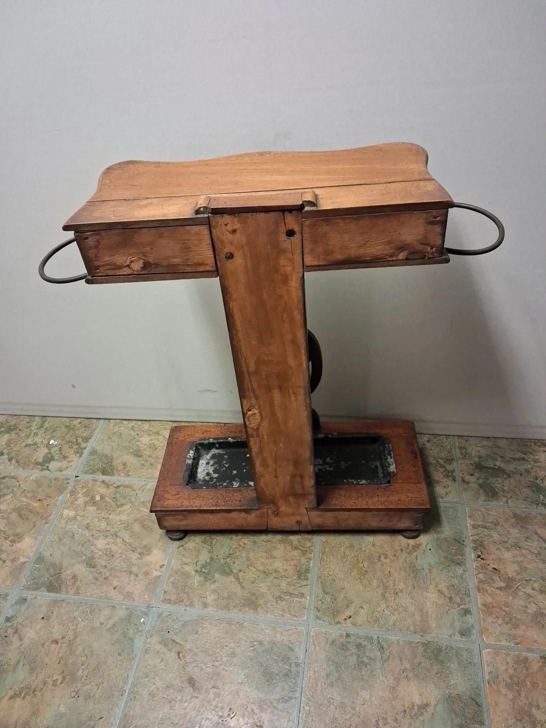 Antique Hall Stand With Umbrella Holder, Original Drip Tray & Key / Glove Box photo furniture