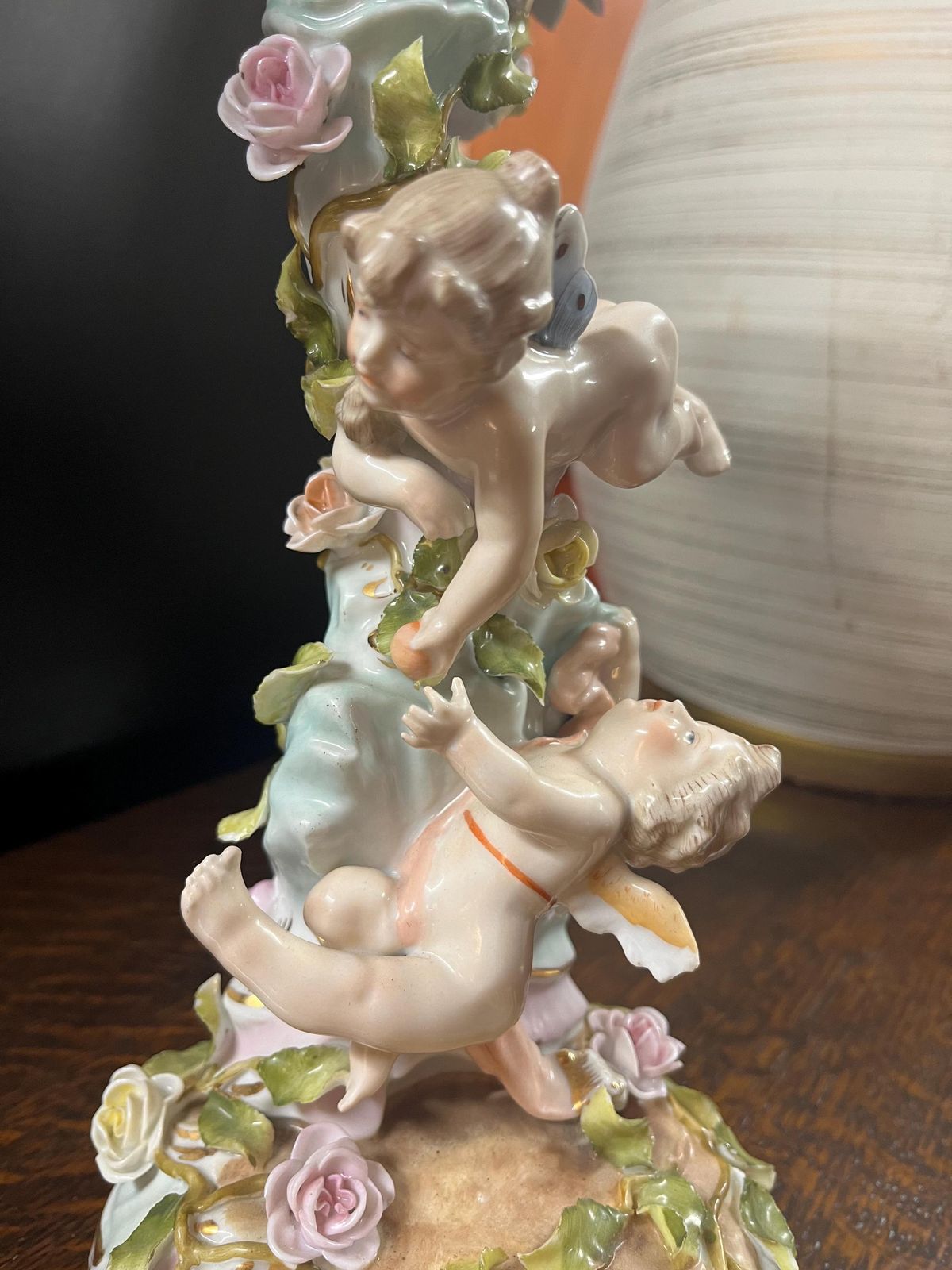 Antique German 19th C Sitzendorf A Branch Large Porcelain Candelabra photo Home Decor