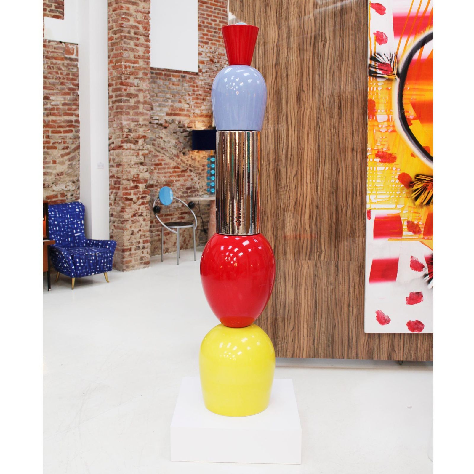 Alessandro Mendini Alessandro Mendini, Glazed Ceramic Totem, Italy, Circa 1980 1980 photo for sale