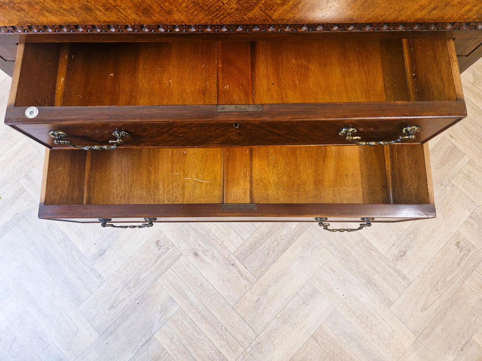 Merryweather Vintage Edwardian Regency Walnut & Oak Burr Writing Desk Bureau photo buy