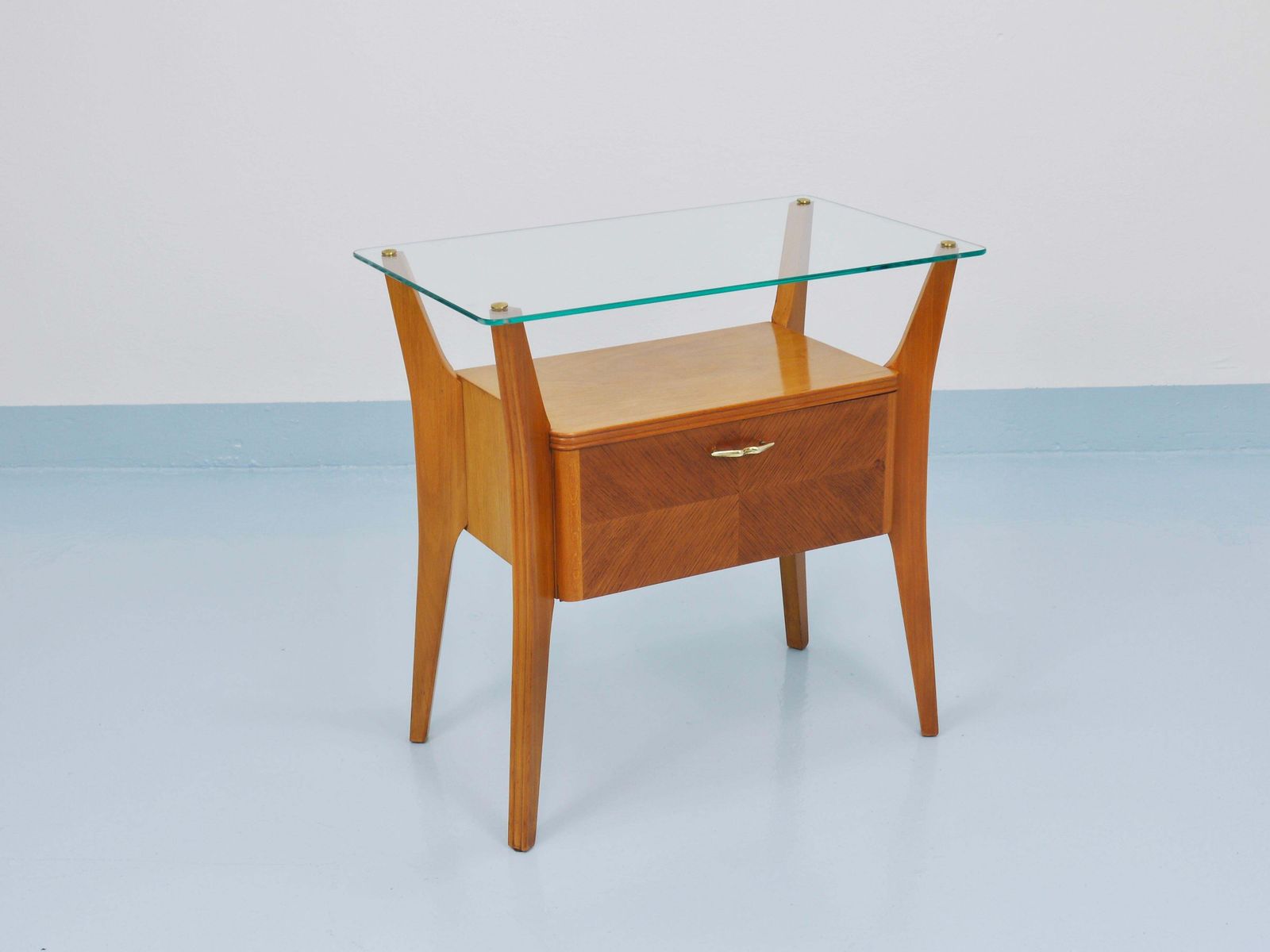 Gio Ponti Maple & Walnut Nightstand Table, La Permanente Mobili Cantù, 1940s photo buy