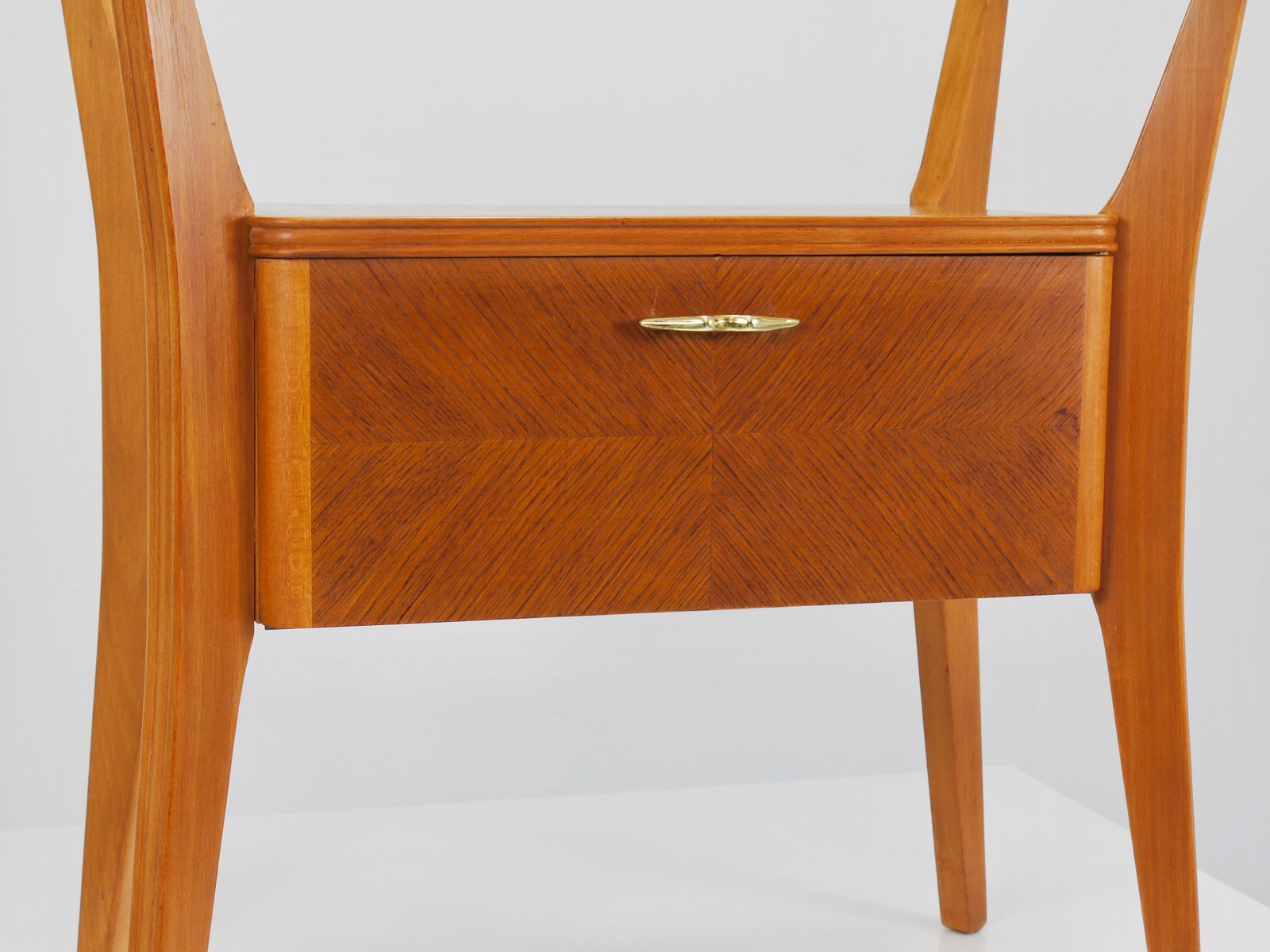 Gio Ponti Maple & Walnut Nightstand Table, La Permanente Mobili Cantù, 1940s photo vintage